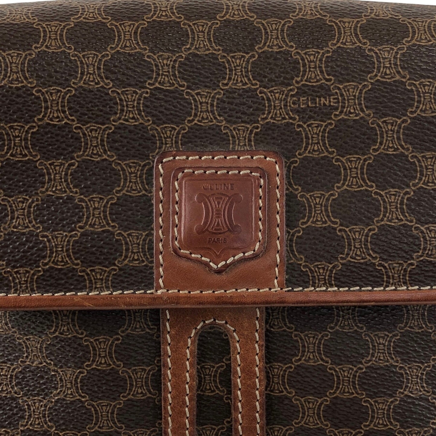 CELINE Macadam Blason Shoulder bag Brown Vintage y3mg84