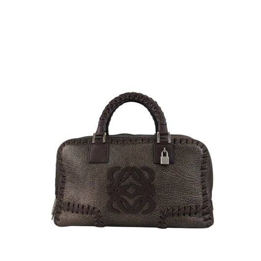 LOEWE Amazona28 Anagram Handbag Boston bag Brown Vintage hyvv3u