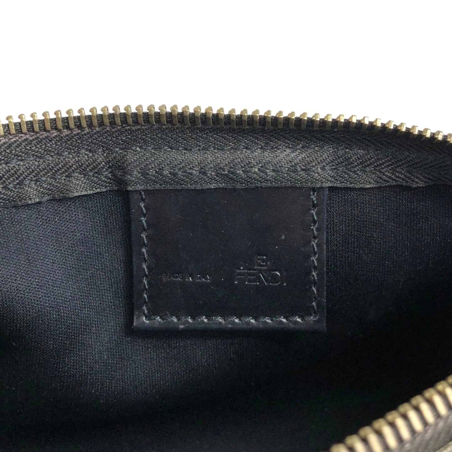FENDI Zucchino Handbag Pouch Black Vintage zrasnu