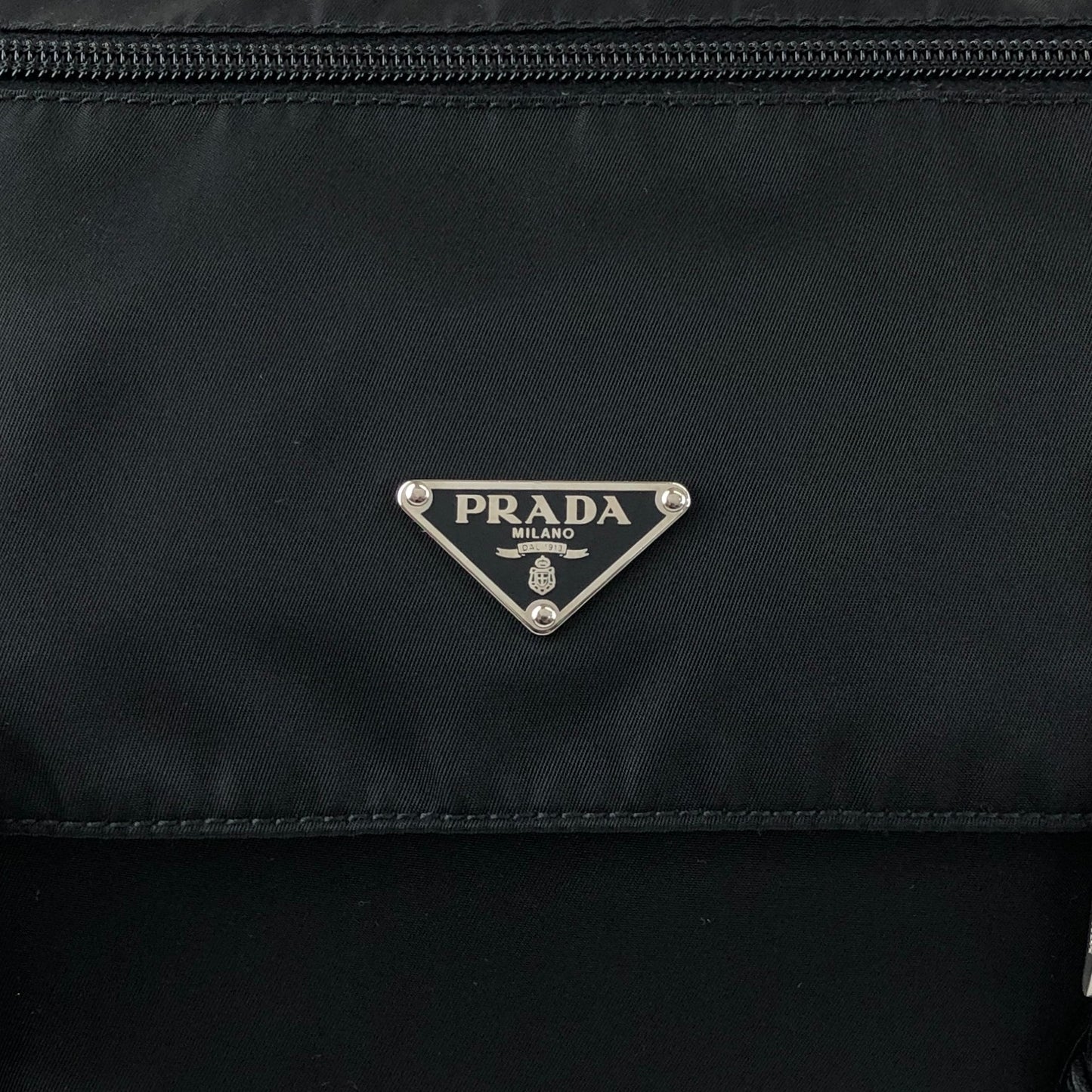 PRADA Tessuto Triangle Logo Shoulder bag Black Vintage wm6a24