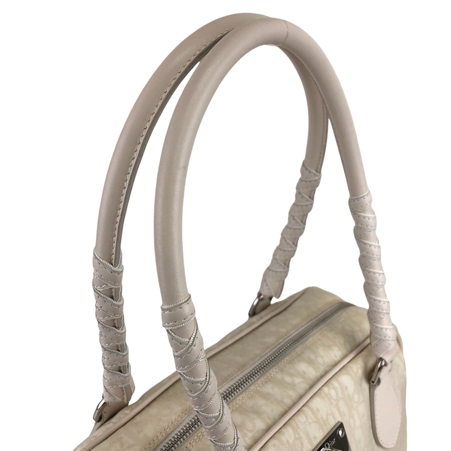 Christian Dior Trotter Logo Charm 手袋 米色復古 3t7wy7
