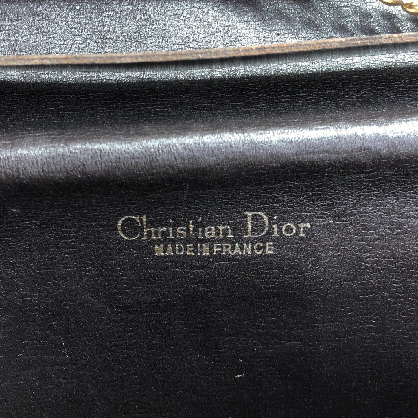 Christian Dior Trotter CD Logo 鏈條單肩包 棕色 復古 ctc6u5