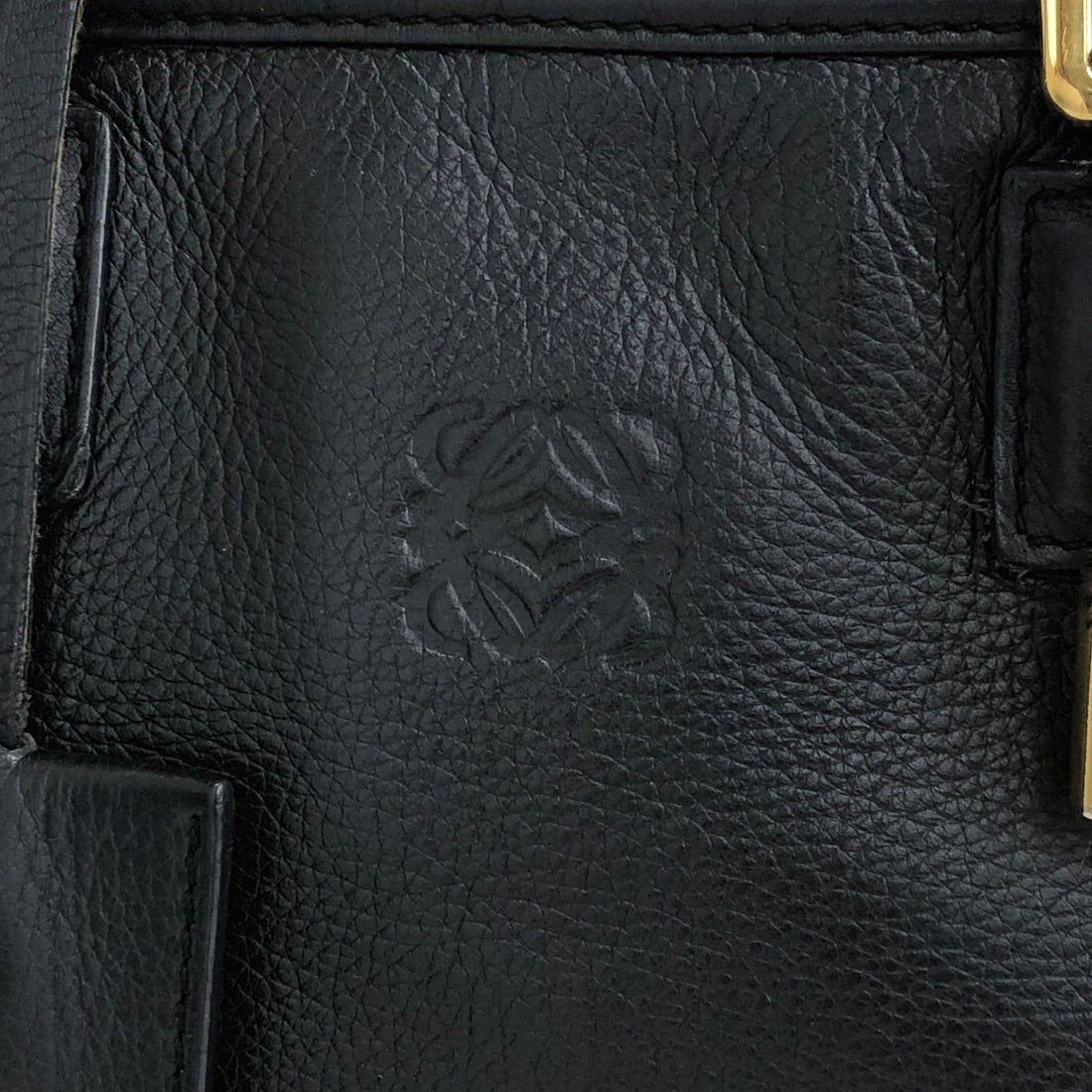 LOEWE Amazona28 Anagram Handbag Boston bag Black Vintage 4ve2yy