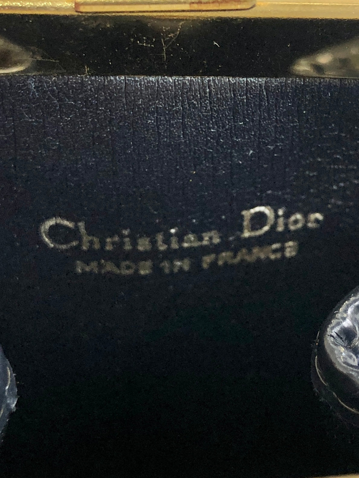 Christian Dior Trotter 標誌提花皮革金屬扣零錢包海軍藍復古 pjbgby