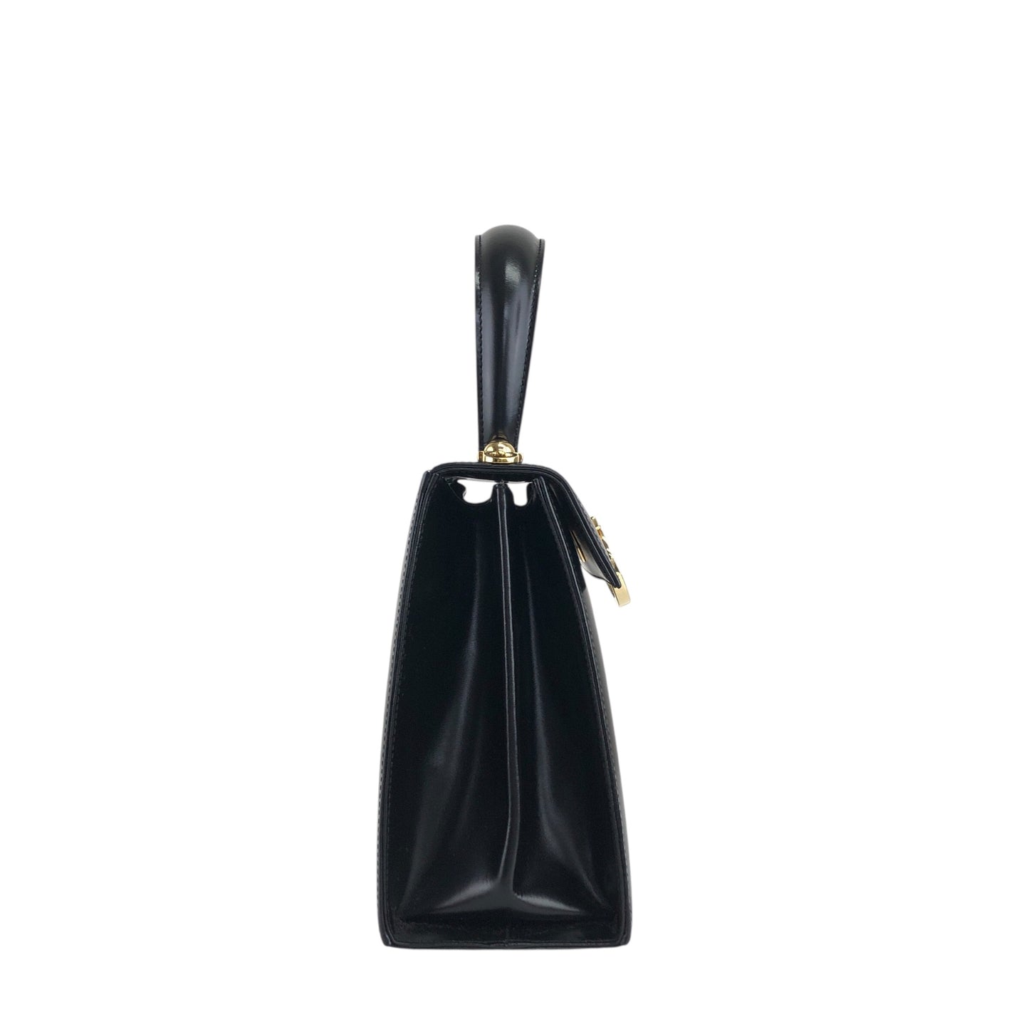 Salvatore Ferragamo Gancini Two-way Handbag Shoulder bag Black Vintage vbbuay