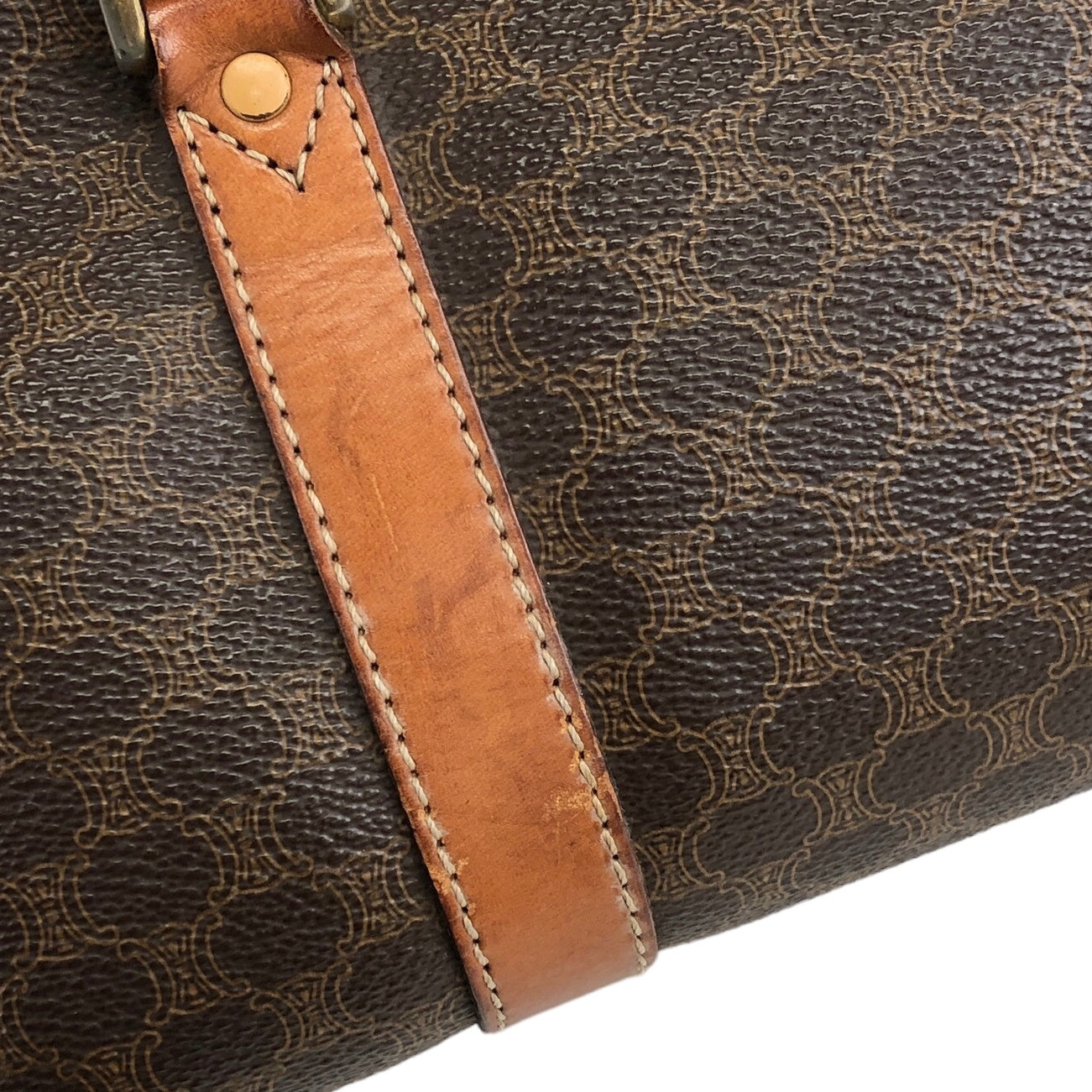 CELINE Macadam Blason Handbag Brown Vintage dty8ce
