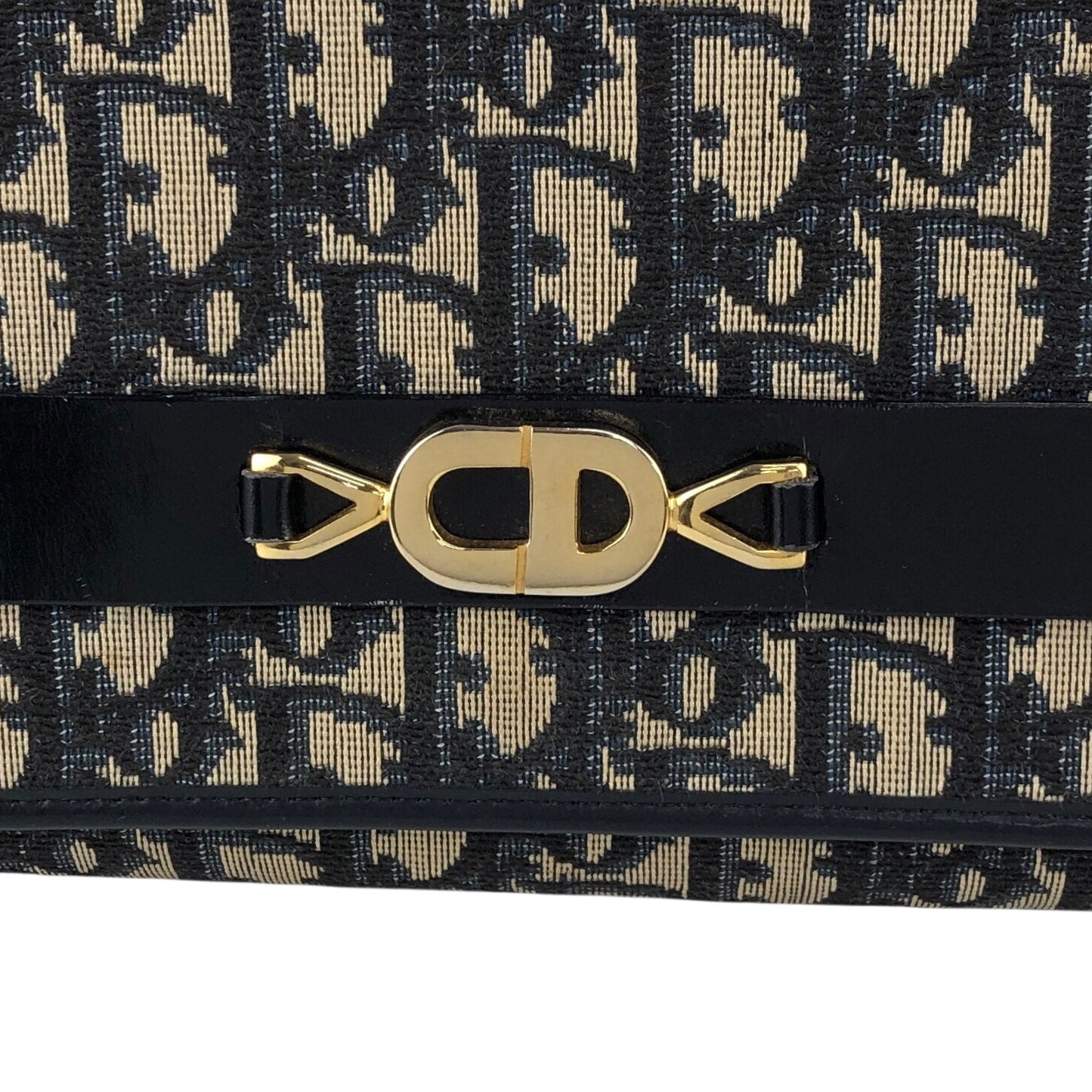Christian Dior Trotter Chain Shoulder bag Navy Vintage rphic5