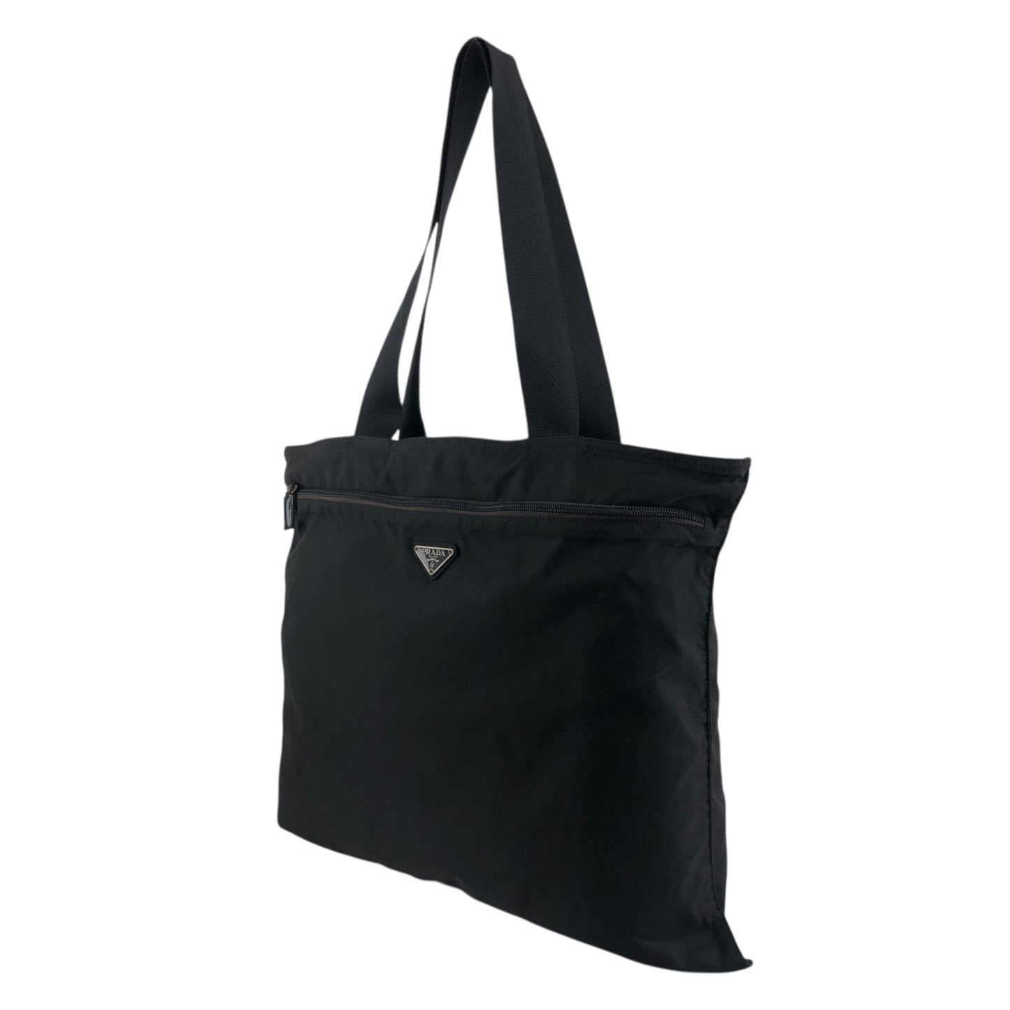 PRADA Tessuto Triangle Logo Shoulder bag Totebag Black Vintage sxxj7i