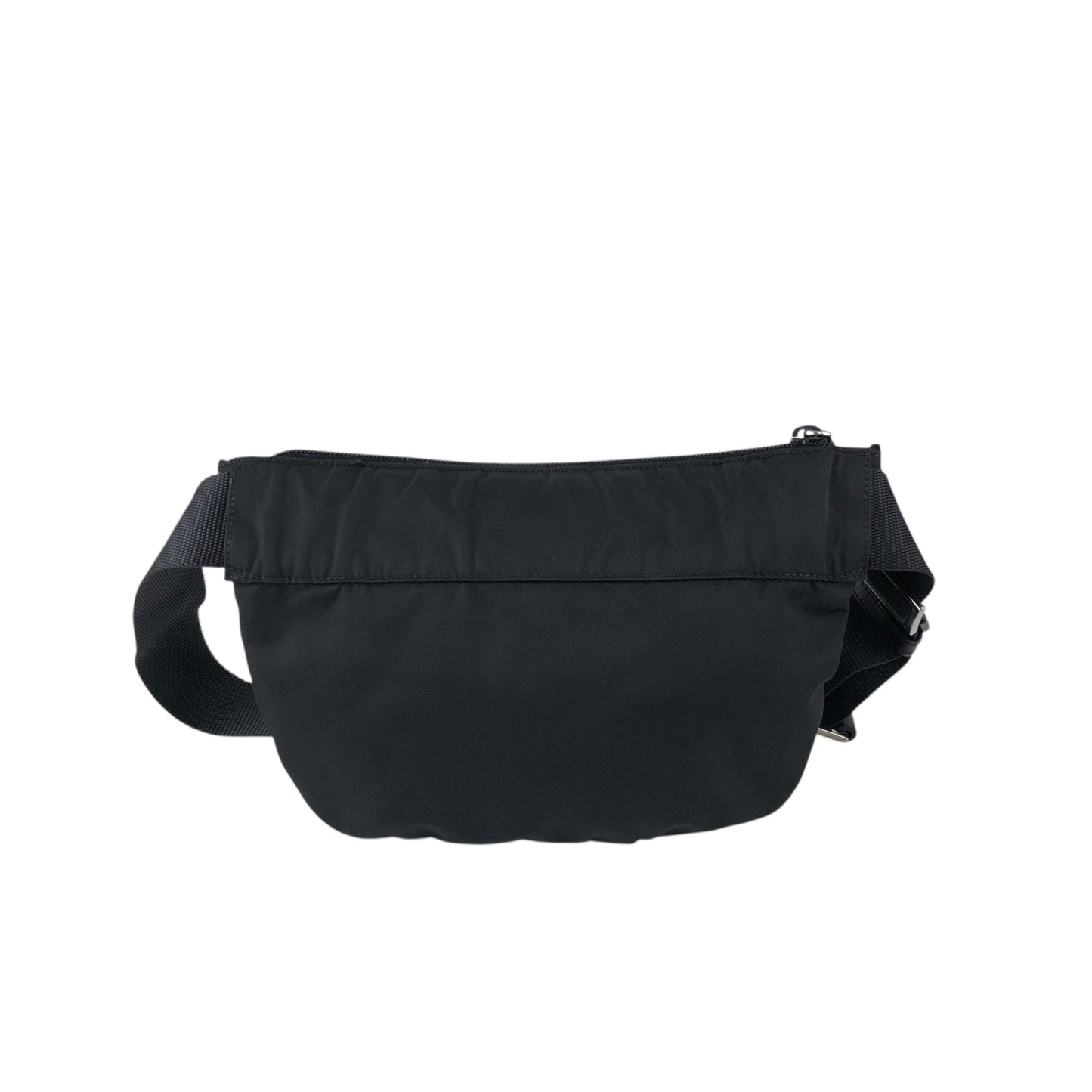 PRADA Triangle Logo Front Pocket Shoulder bag Black Vintage cydhig