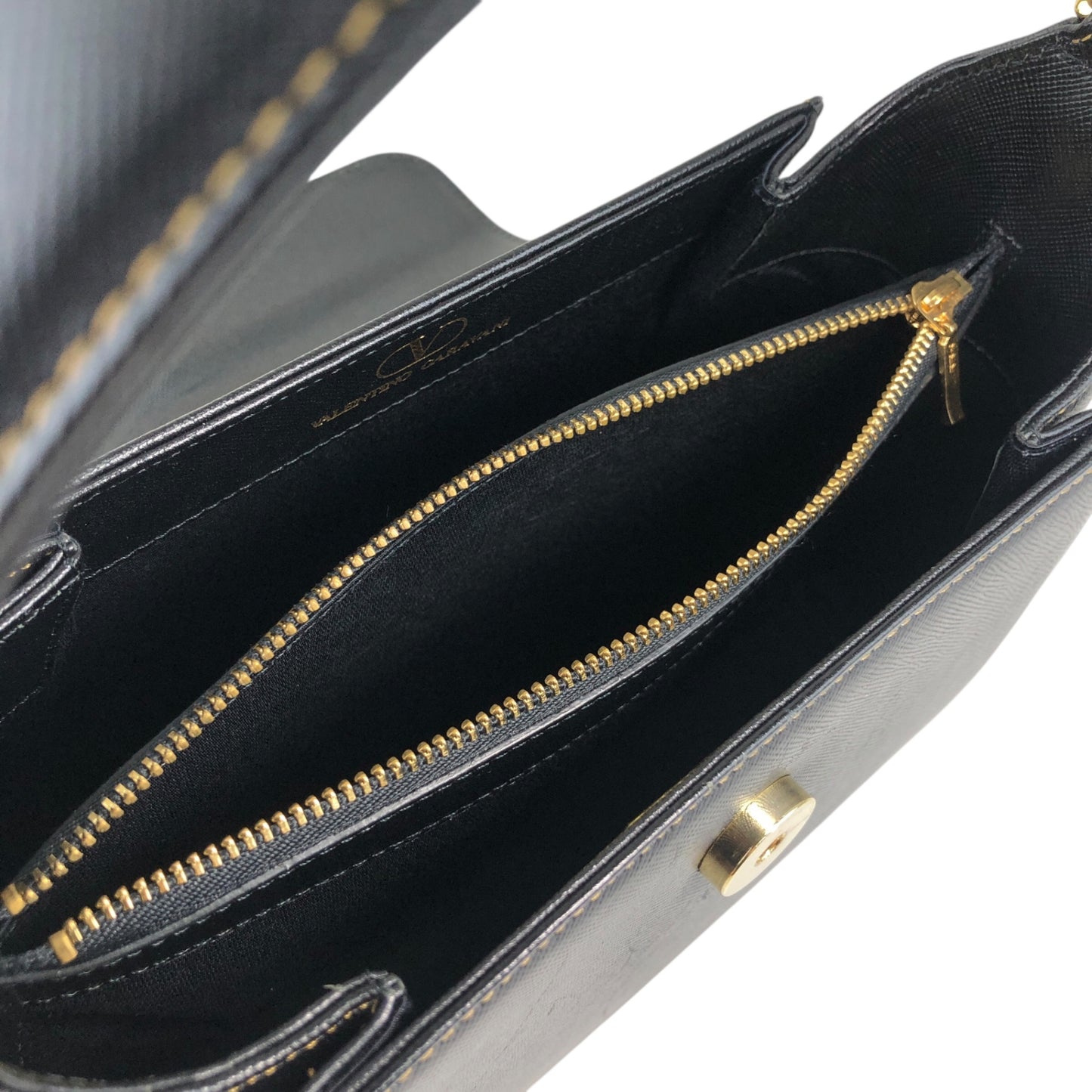 VALENTINO GARAVANI Logo Handbag Black Vintage exeyzp