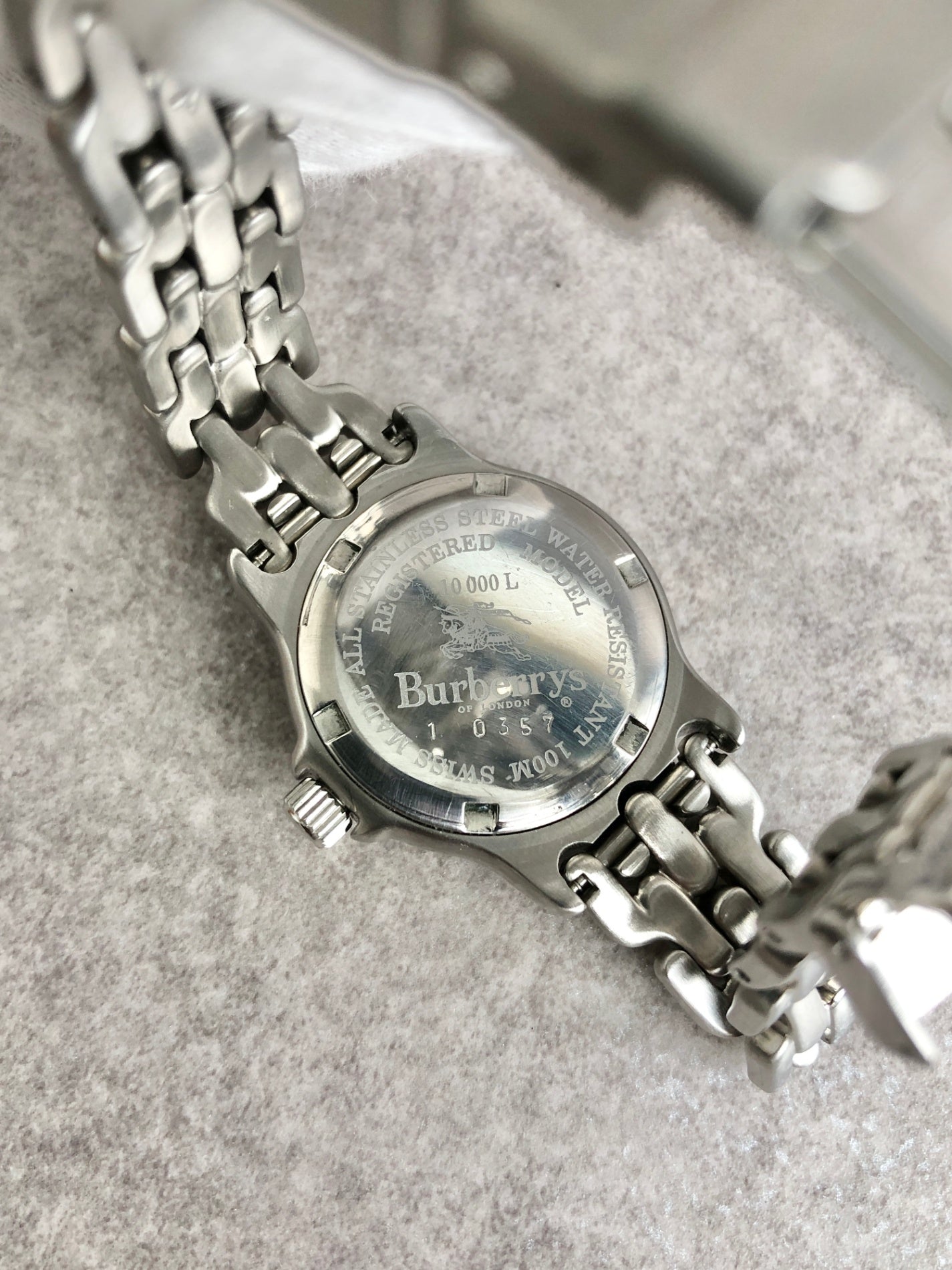 BURBERRY Quartz Watch Silver Vintage uzzmff