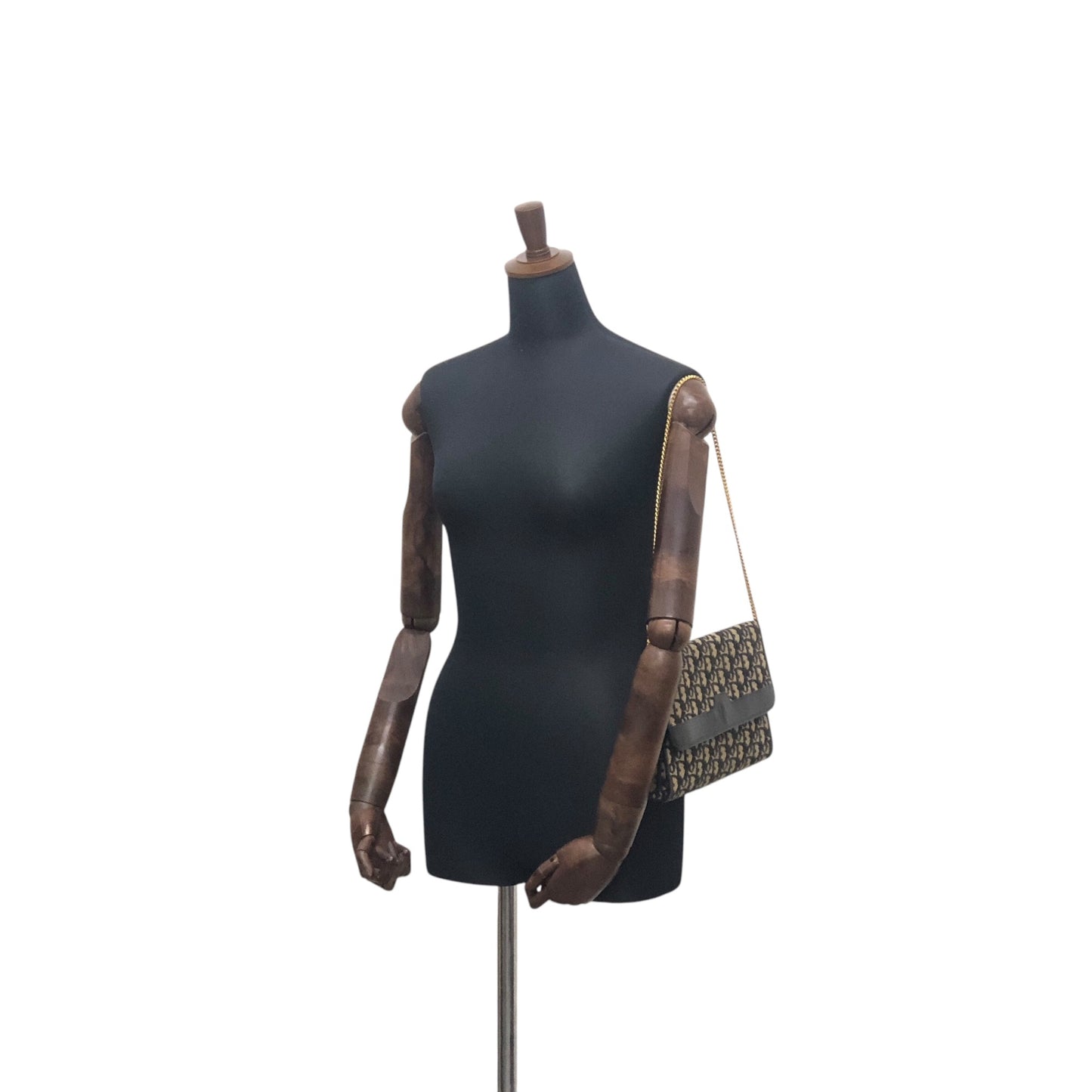 Christian Dior Trotter 鏈條單肩包 黑色 復古 nvjjp2