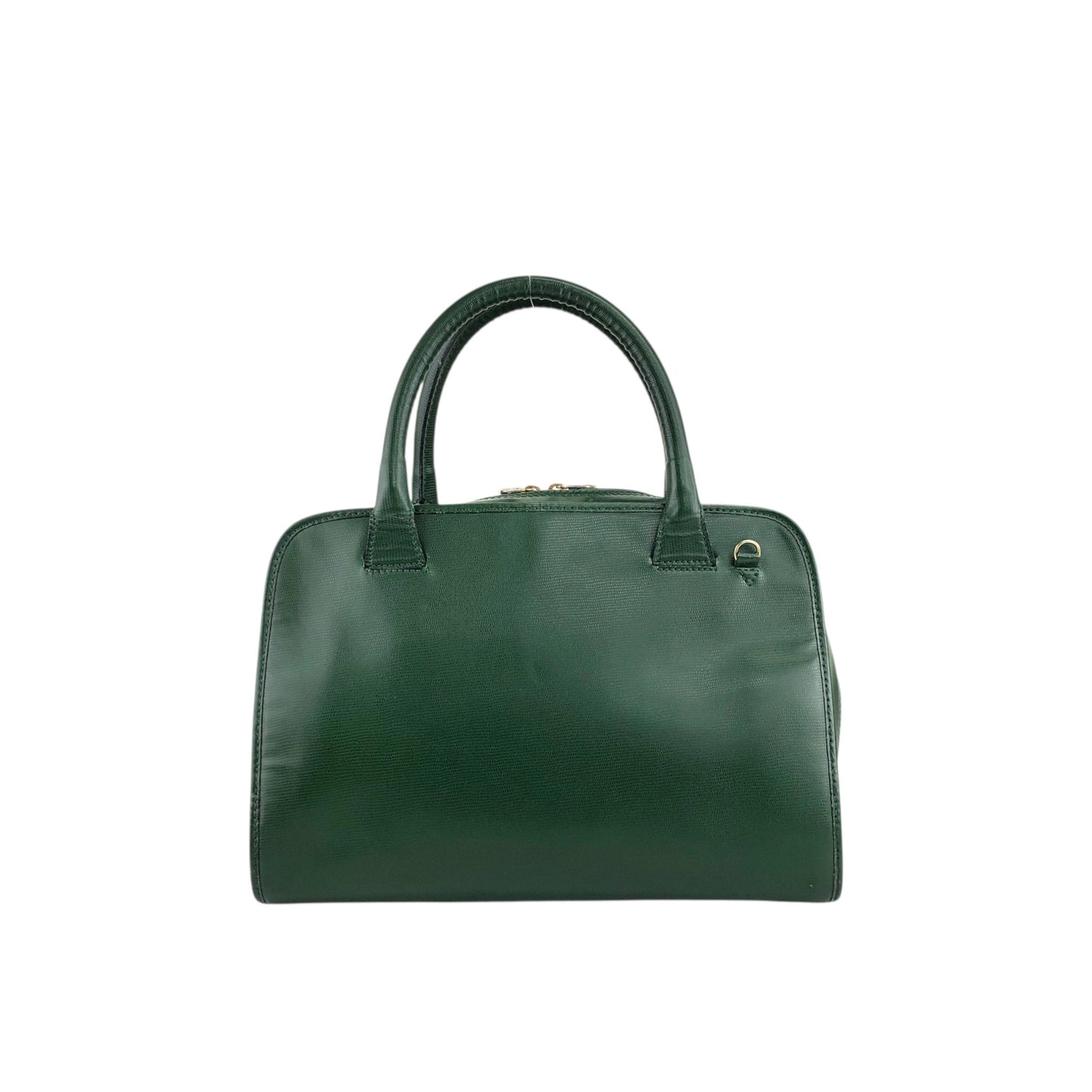 CELINE Circle Logo Two-way Handbag Shoulder bag Green Vintage 25jwbg
