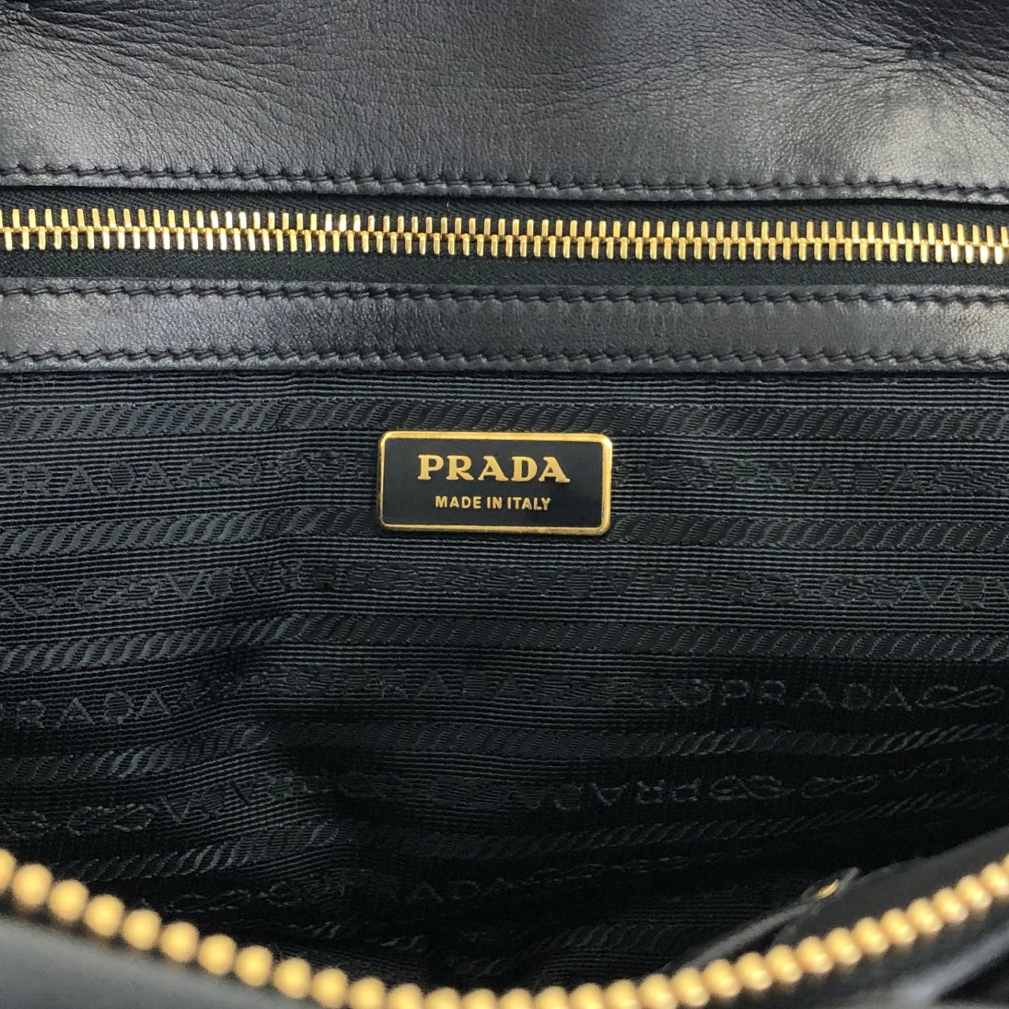 PRADA Logo Two-way Handbag Shoulder bag Black Vintage u8sukf