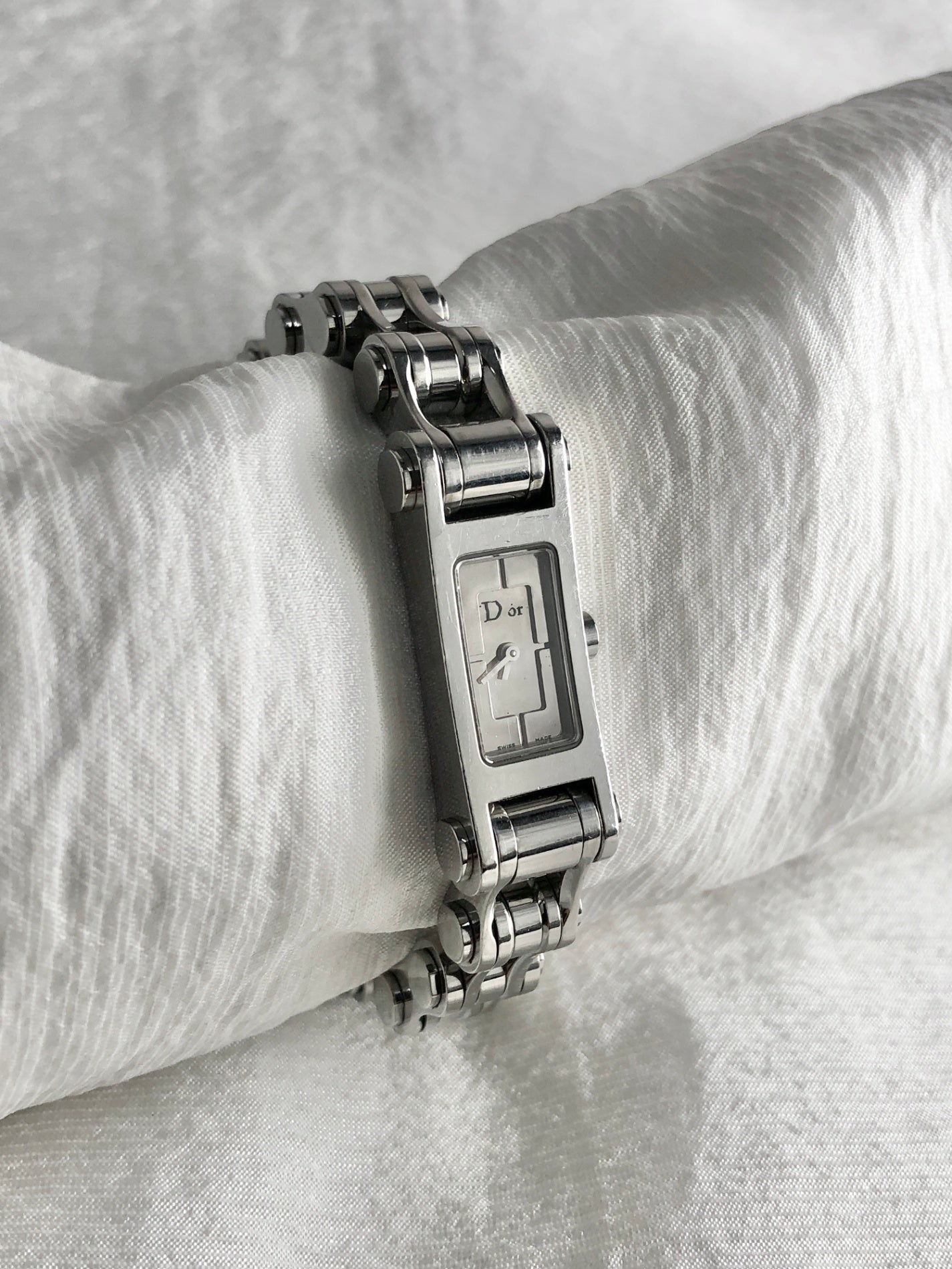 Christian Dior Logo Quartz Watch Silver Vintage D104-100 m6gp8y