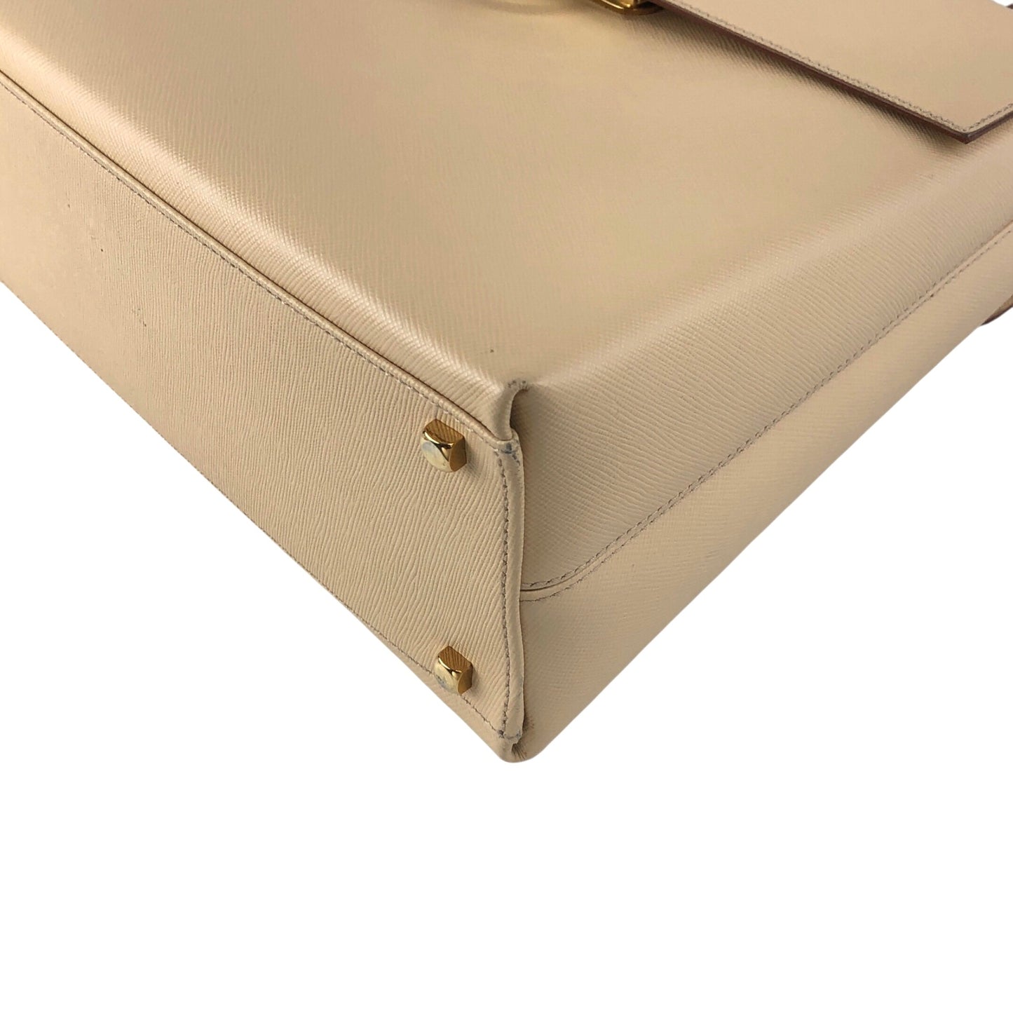 Salvatore Ferragamo Gancini Two-way Handbag Shoulder bag Beige Vintage khdcf6