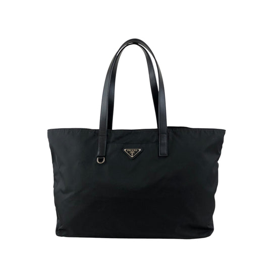 PRADA Tessuto Triangle Logo Totebag Black Vintage gy3es2