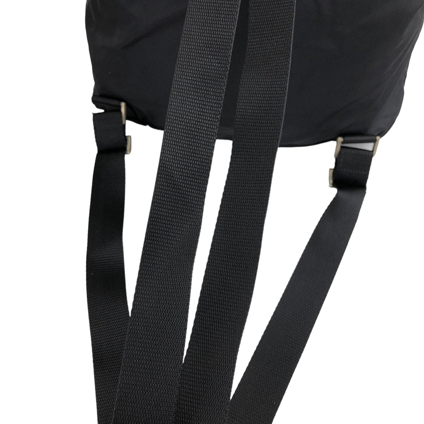 PRADA Triangle Logo Double Pocket Nylon Backpack Black Vintage irmwsy