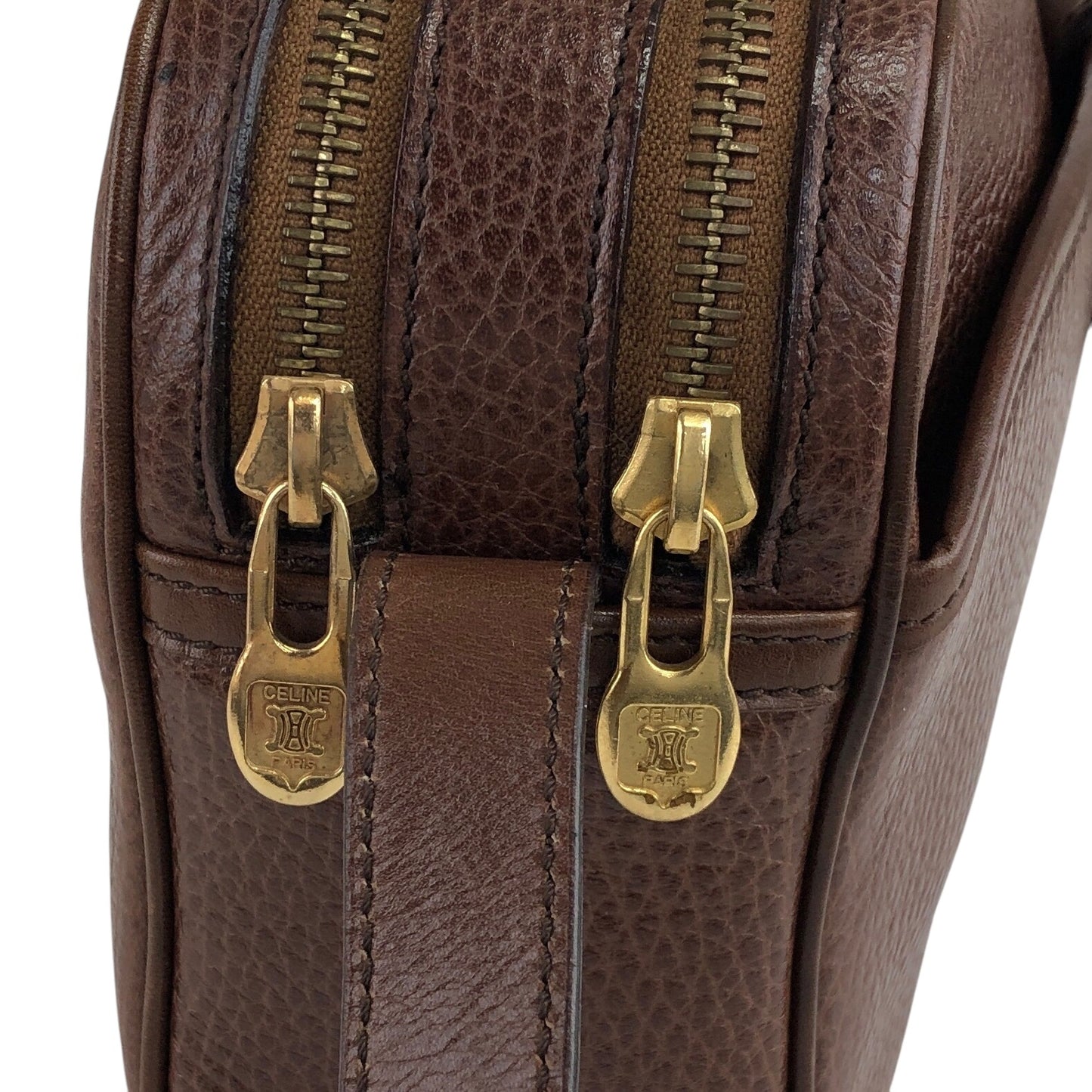 CELINE Gancini Shoulder bag Brown Vintage xdbhnp