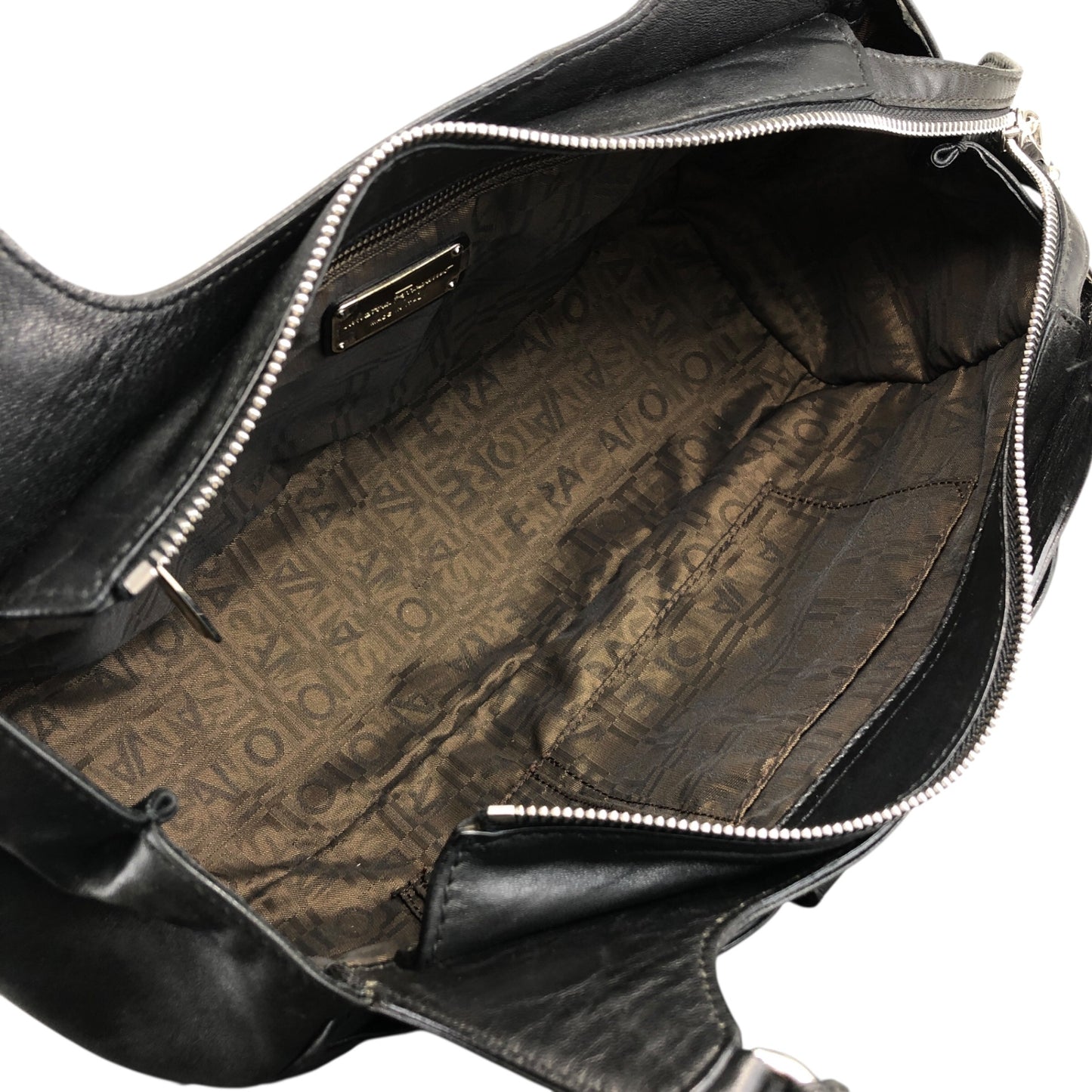 Salvatore Ferragamo Gancini Handbag Black Vintage ehywma