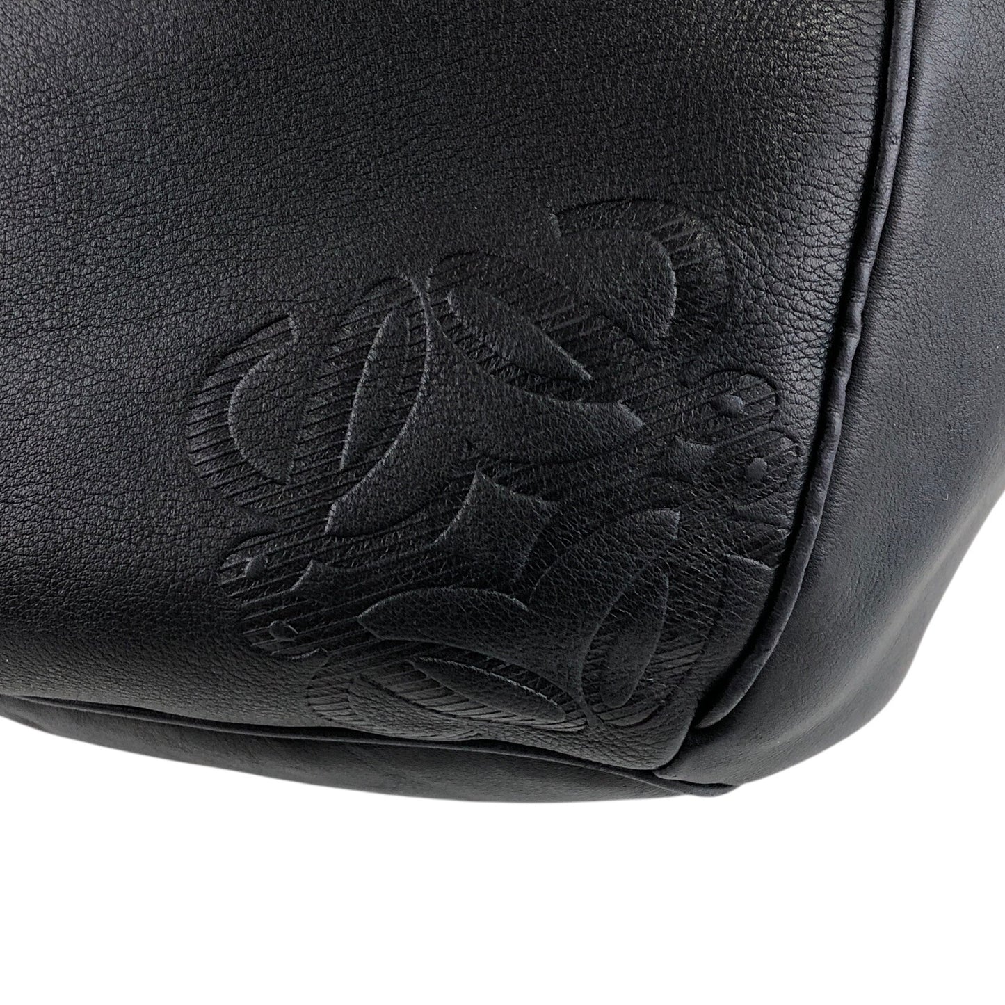 LOEWE Anagram Drawstring Shoulder bag Navy Vintage 3vjxri