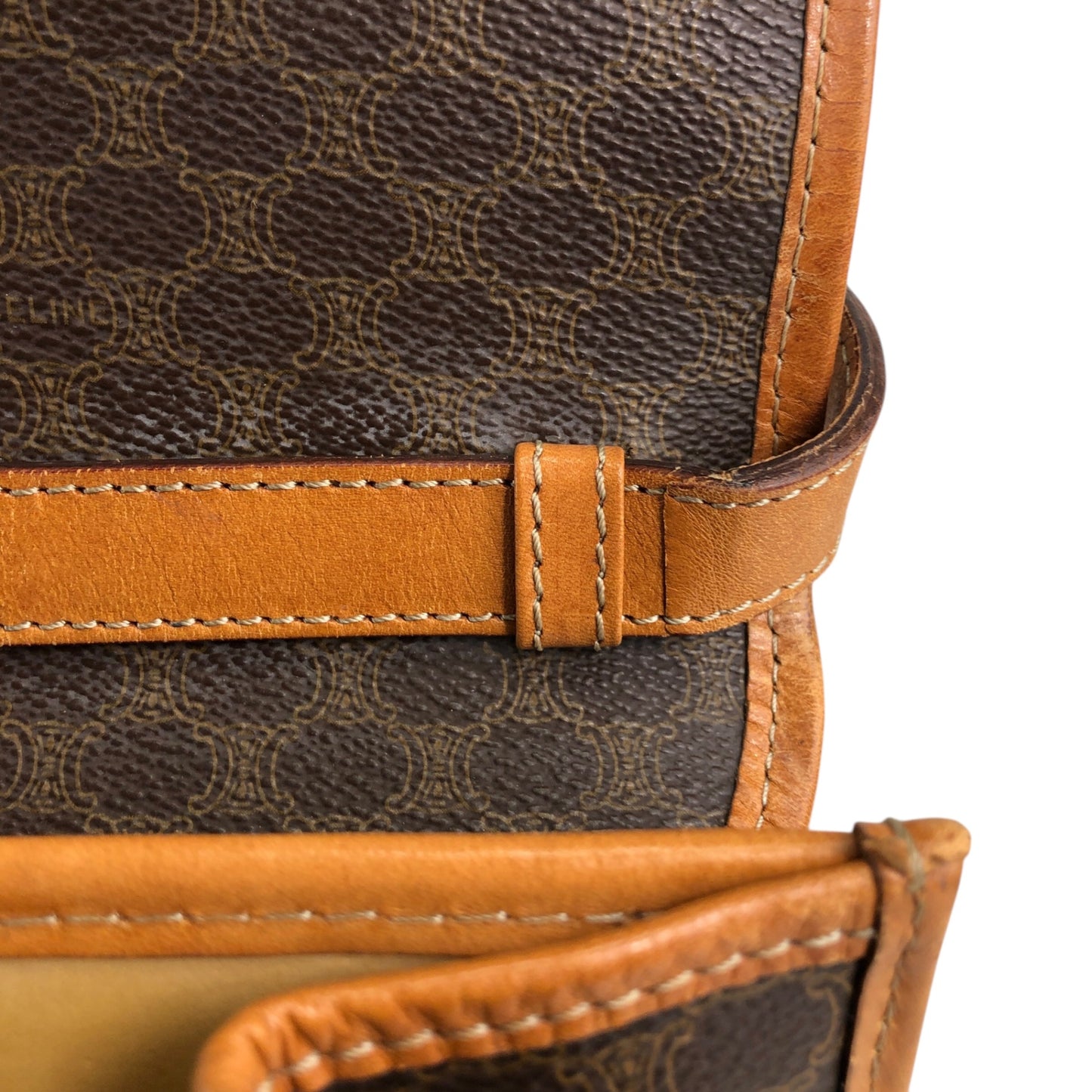 CELINE Macadam Medal Motif 肩背包 棕色 復古 tab6bn