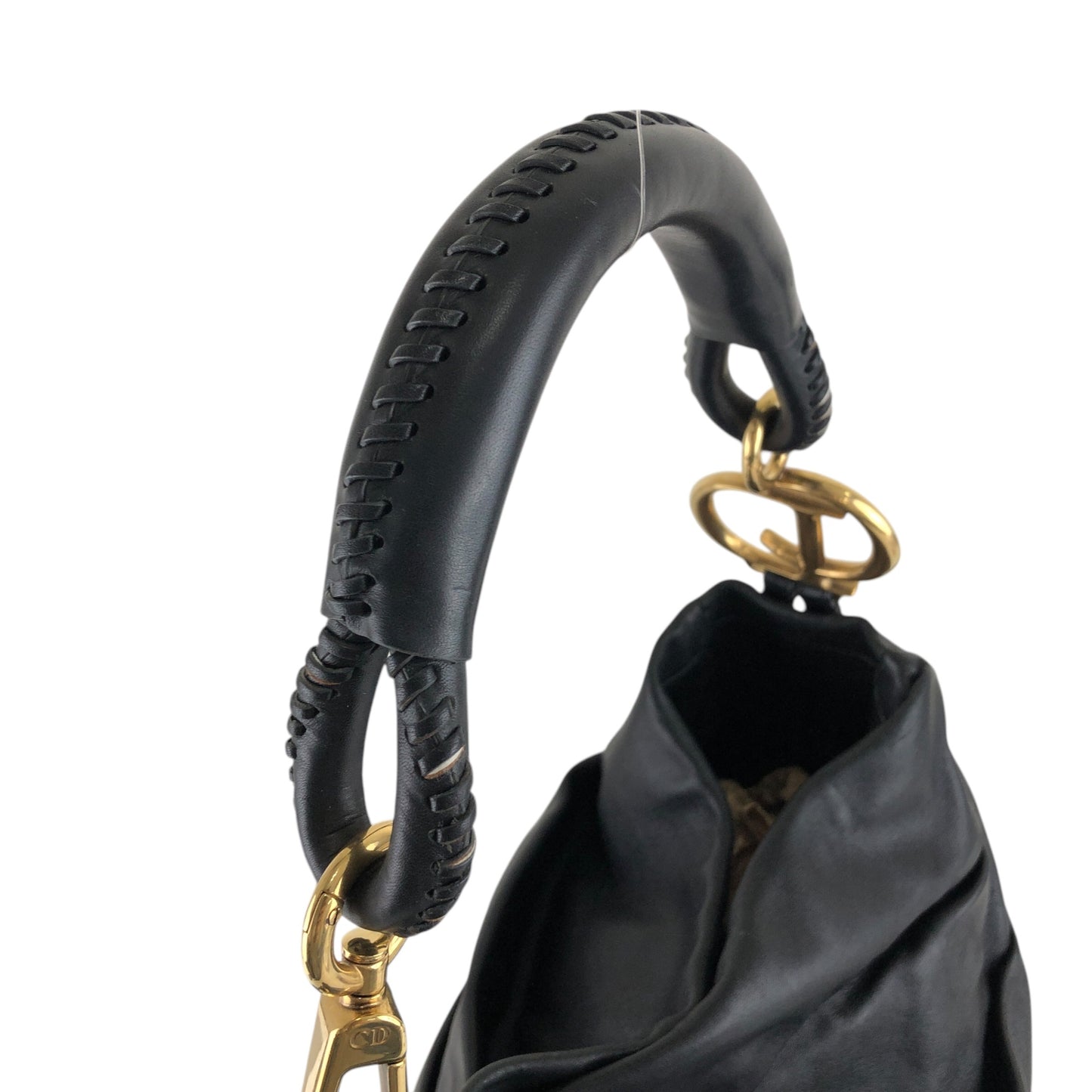 Christian Dior CD Logo Motif Shoulder bag Black Vintage vvdiyc