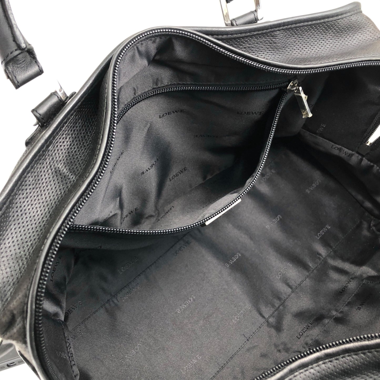 LOEWE Amazona36 Anagram Handbag Boston bag Black Vintage eackzj