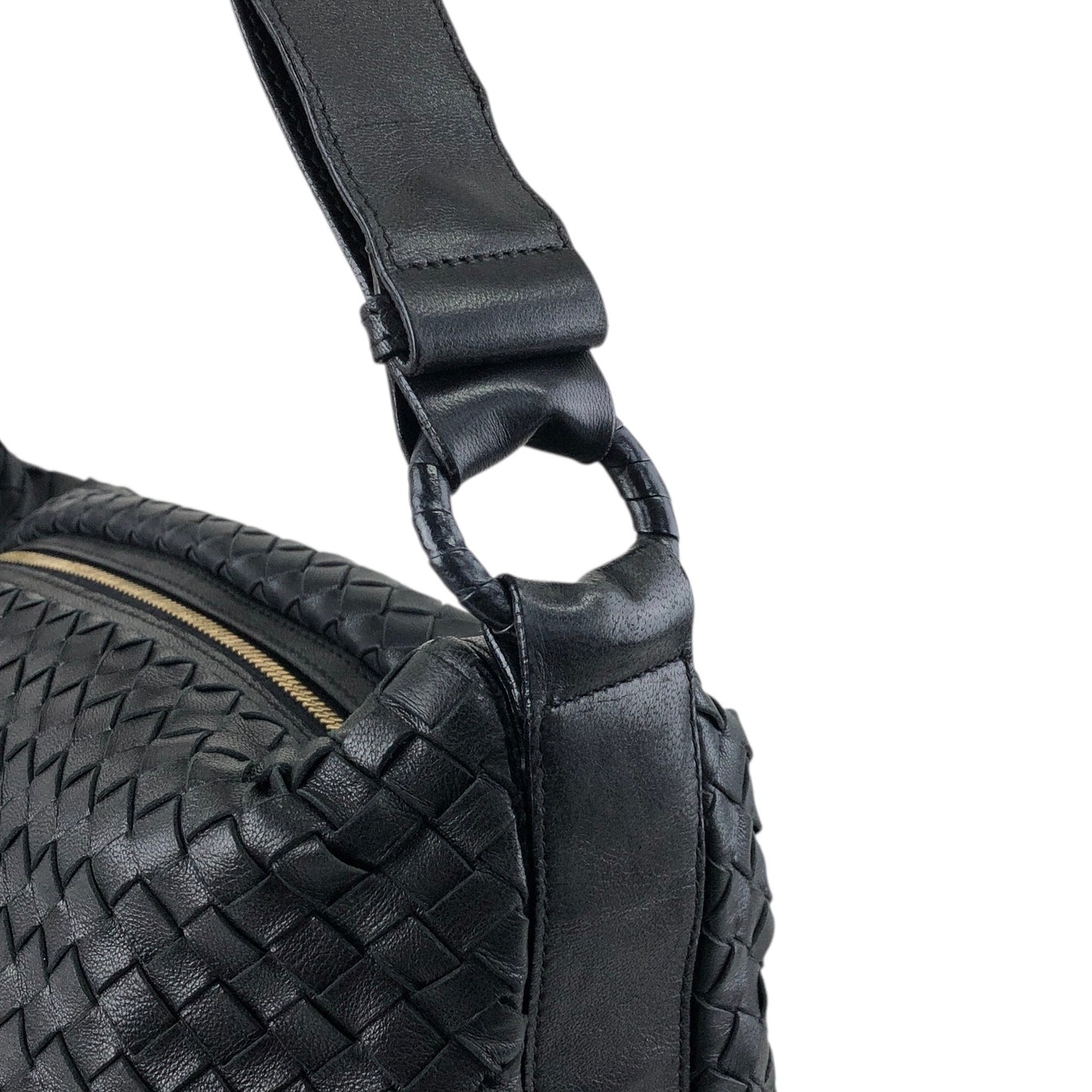 Bottega Veneta Intrecciato Shoulder bag Black Vintage w3k2a2
