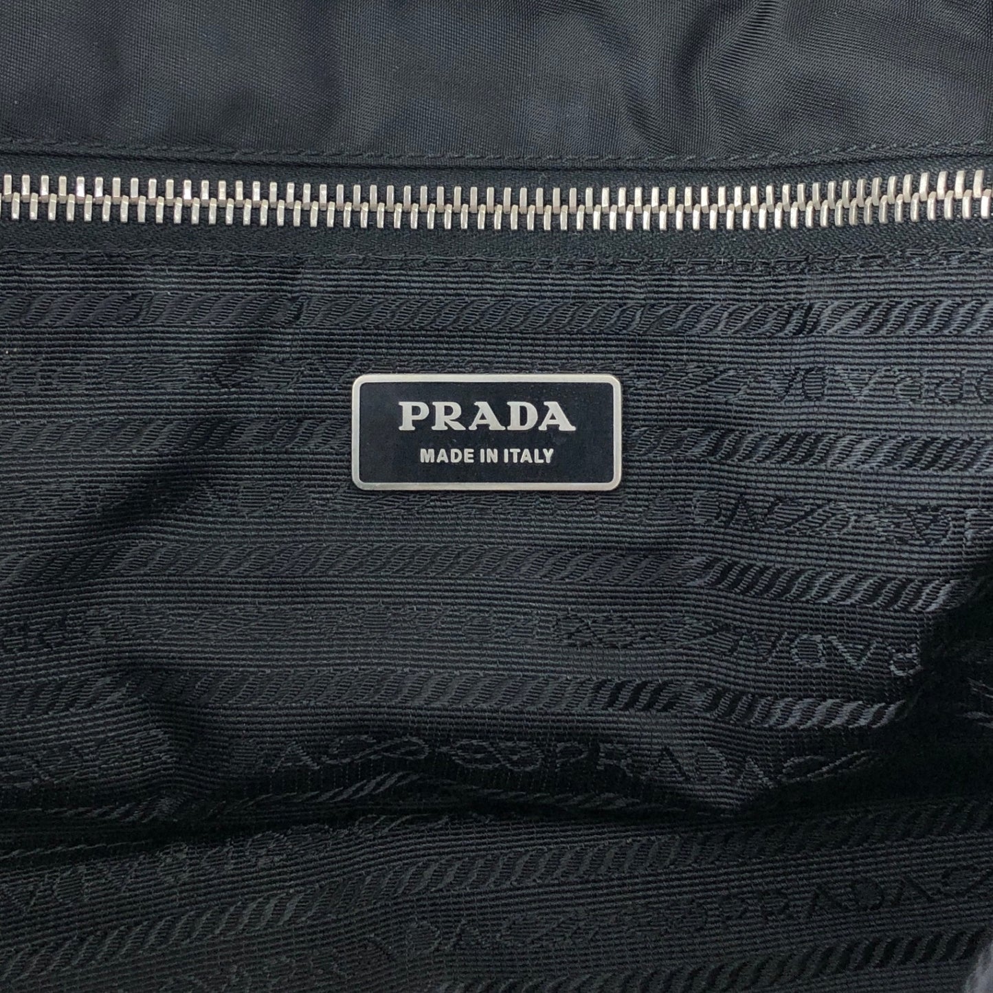 PRADA Tessuto Triangle Logo Shoulder bag Black Vintage g5c3is