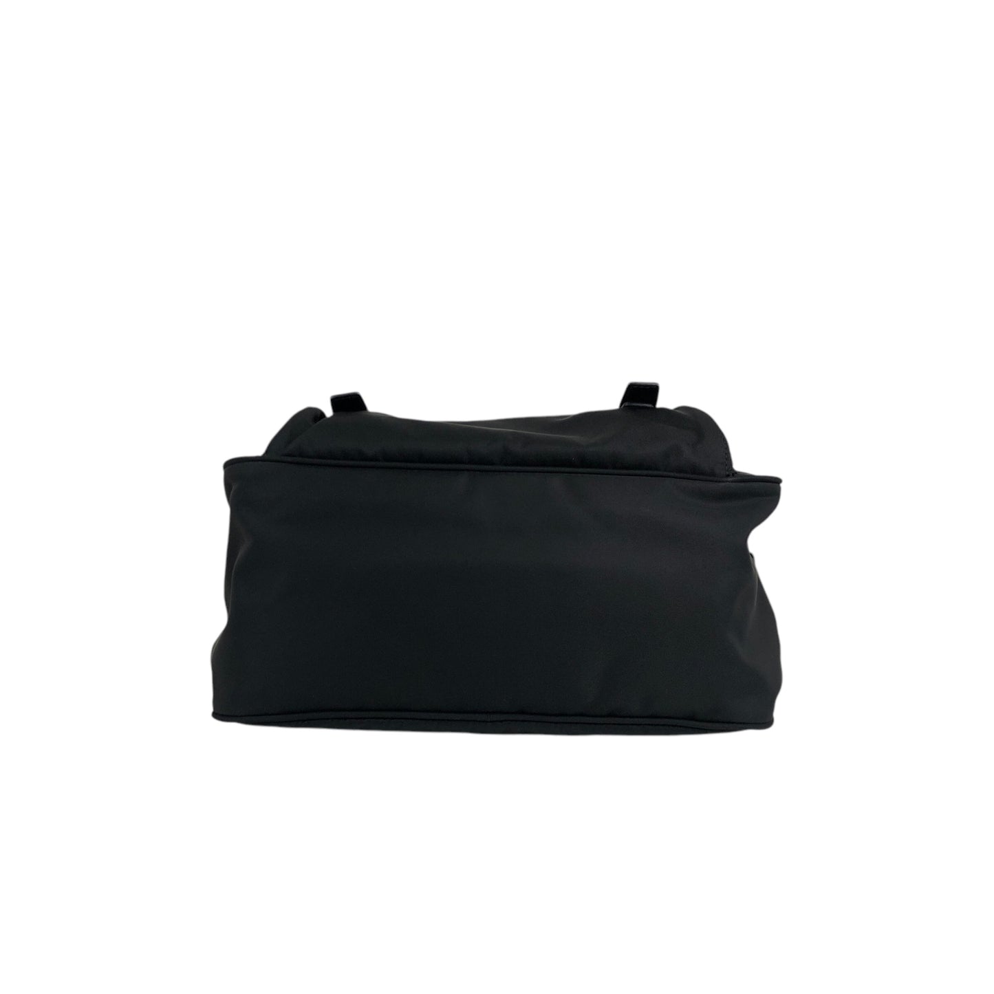 PRADA Triangle Logo Front Buckle Shoulder bag Black Vintage b2kema