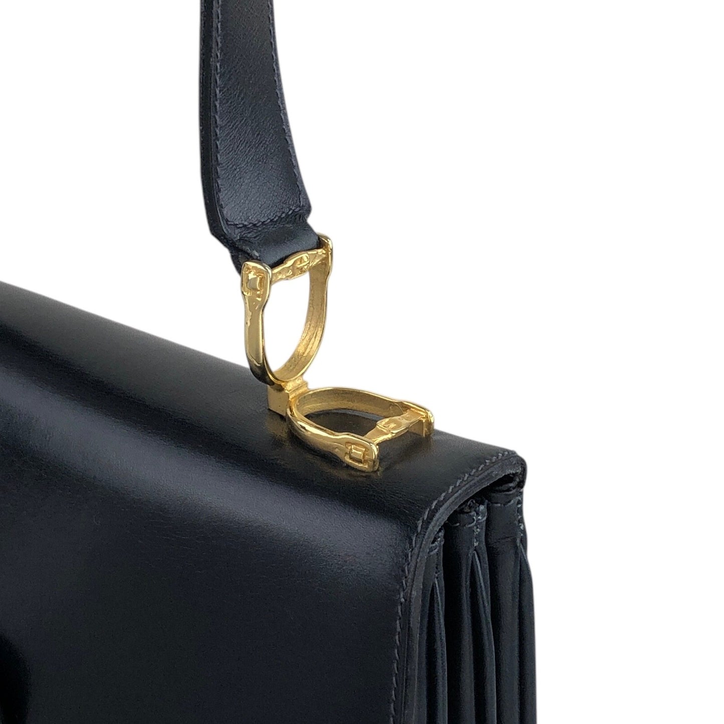 CELINE Horse Bit Shoulder bag Dark Navy Vintage k2egpz