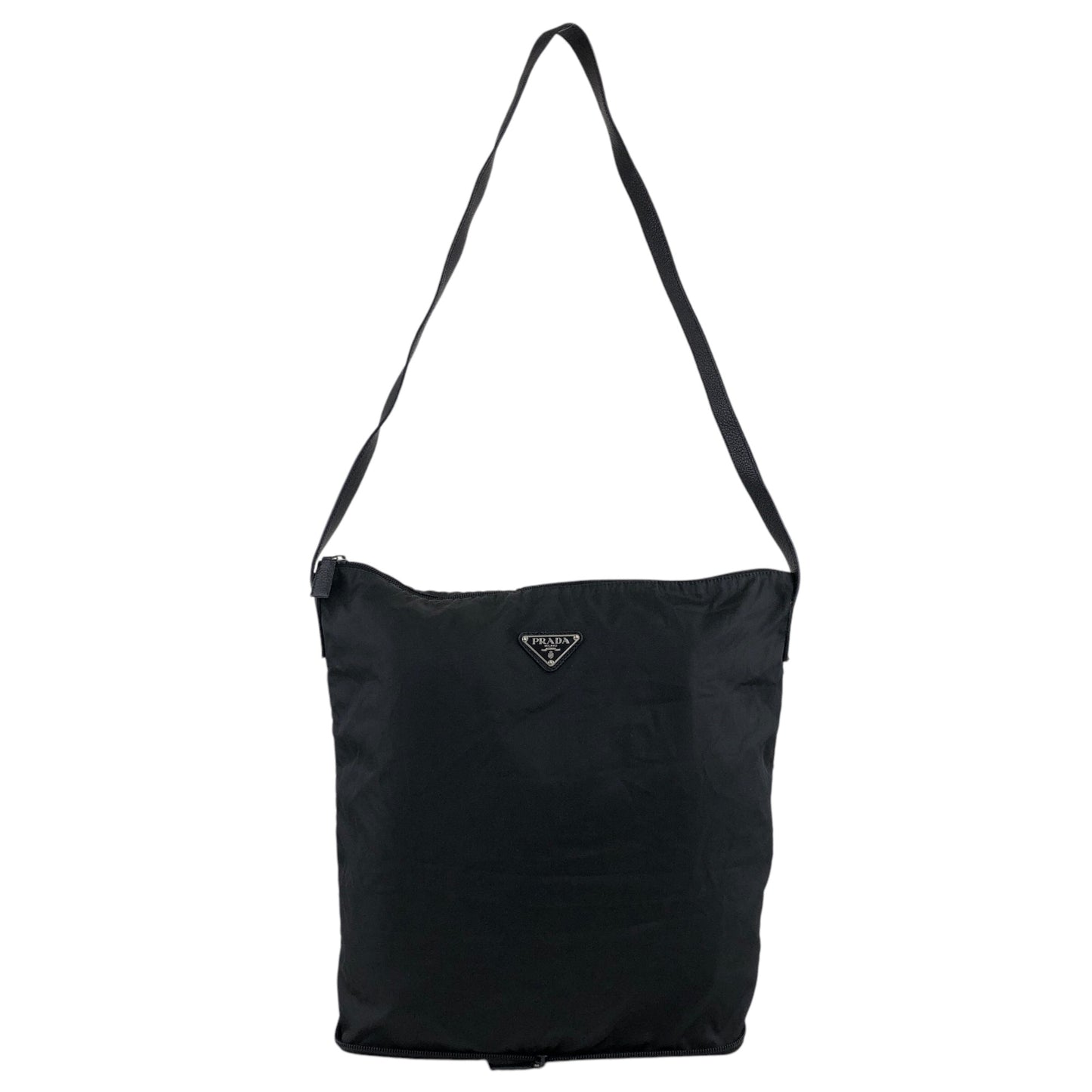 PRADA Triangle Logo Shoulder bag Black Vintage s733w2