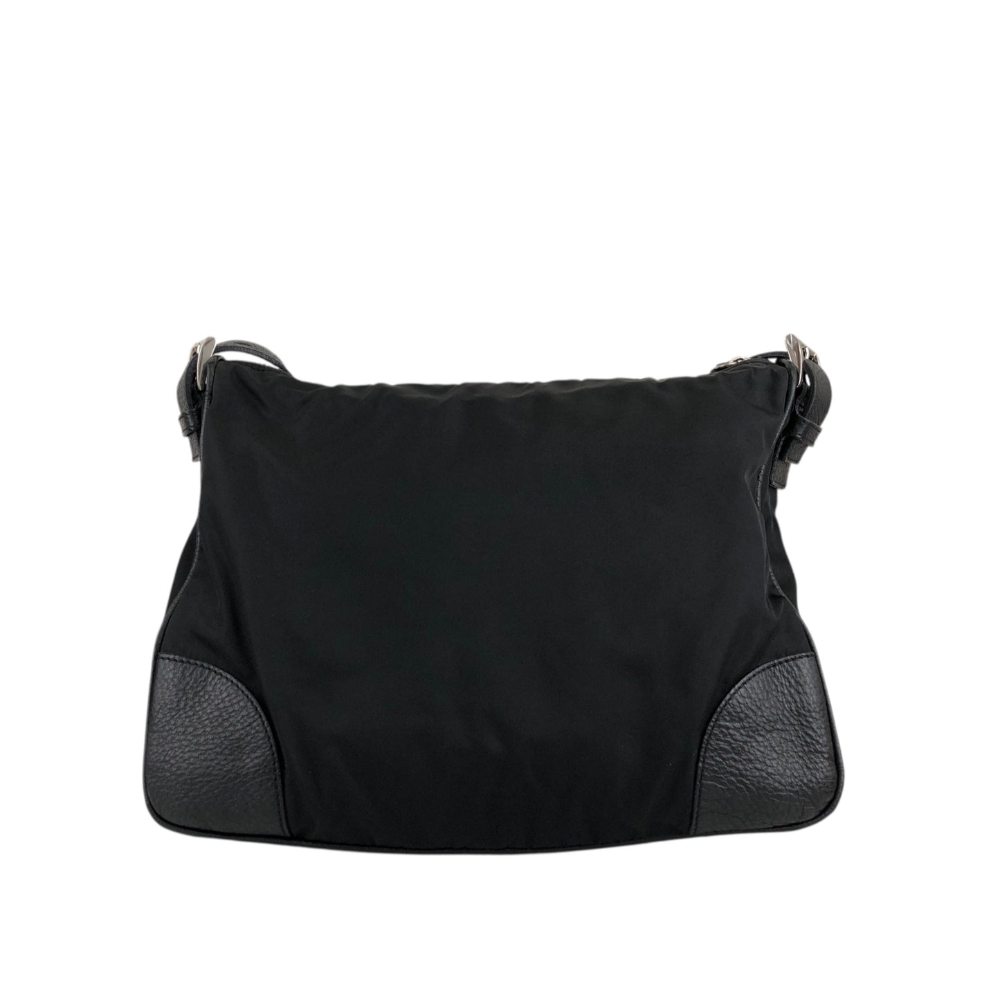 PRADA Triangle Logo Shoulder bag Black Vintage p74gfa