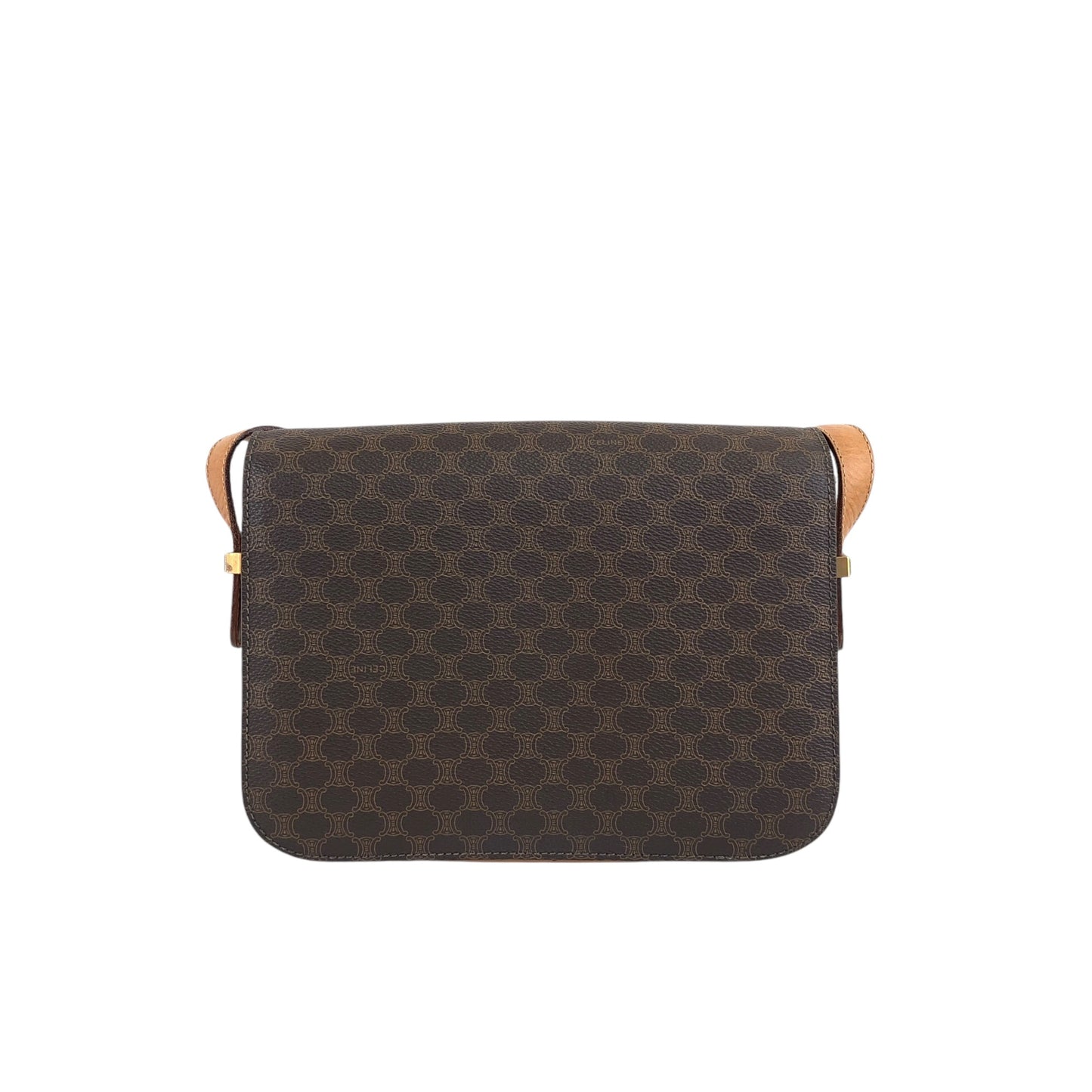 CELINE Macadam Horse Carriage Shoulder bag Brown Vintage dccdnx