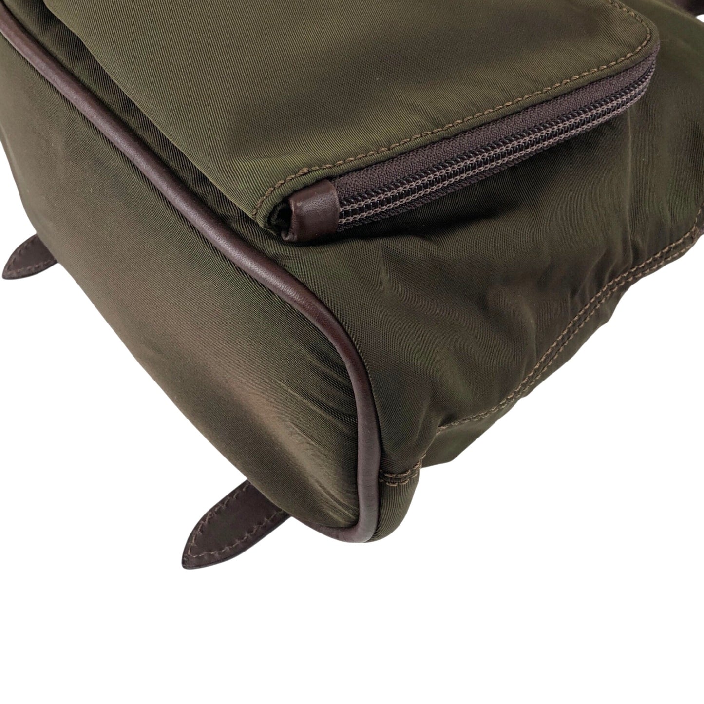 CELINE Circle Logo Backpack Khaki Vintage yubkrm