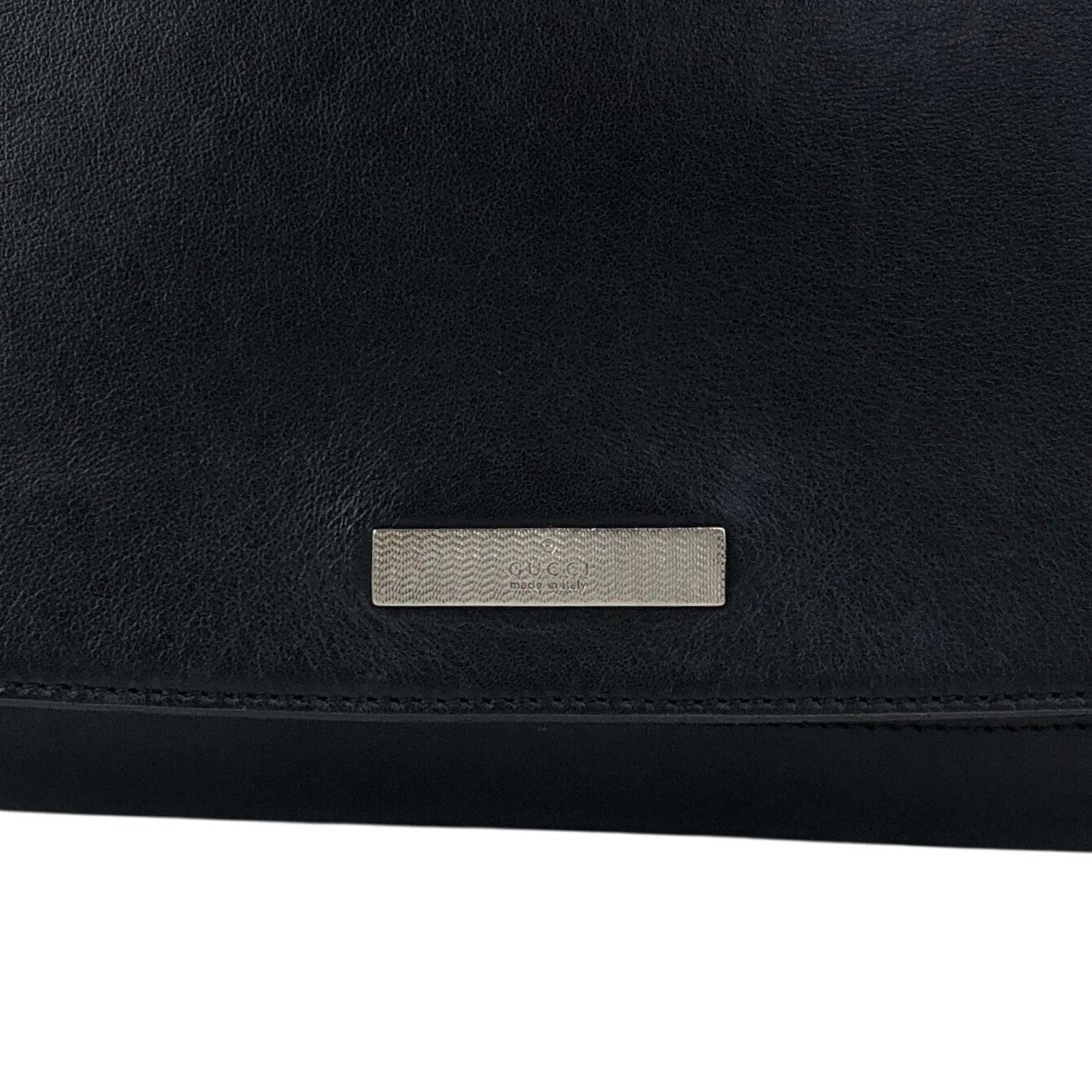 GUCCI Logo Chain Shoulder bag Black Vintage tjescz