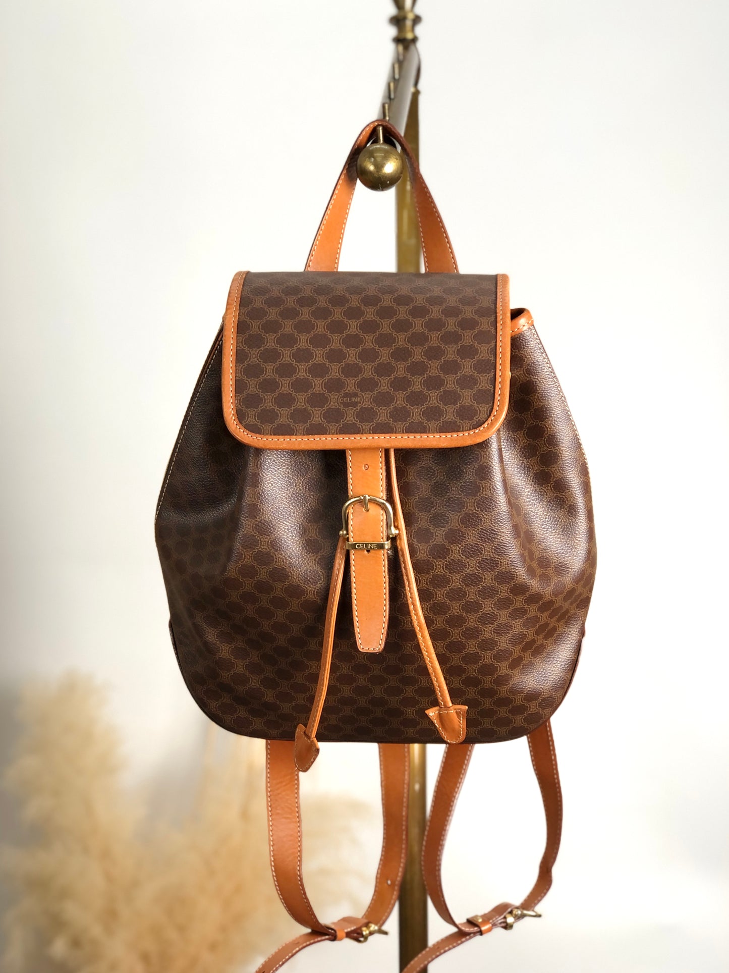 CELINE Macadam Backpack Brown Vintage i8882p