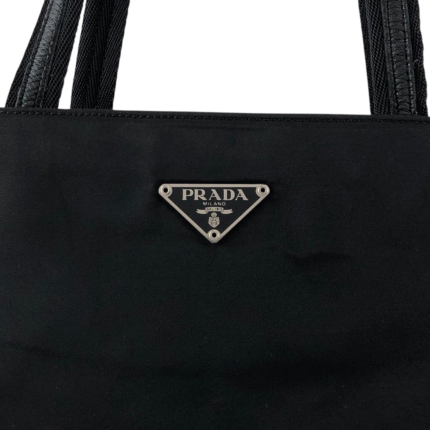 PRADA Tessuto Triangle Logo Totebag Black Vintage f4iv53