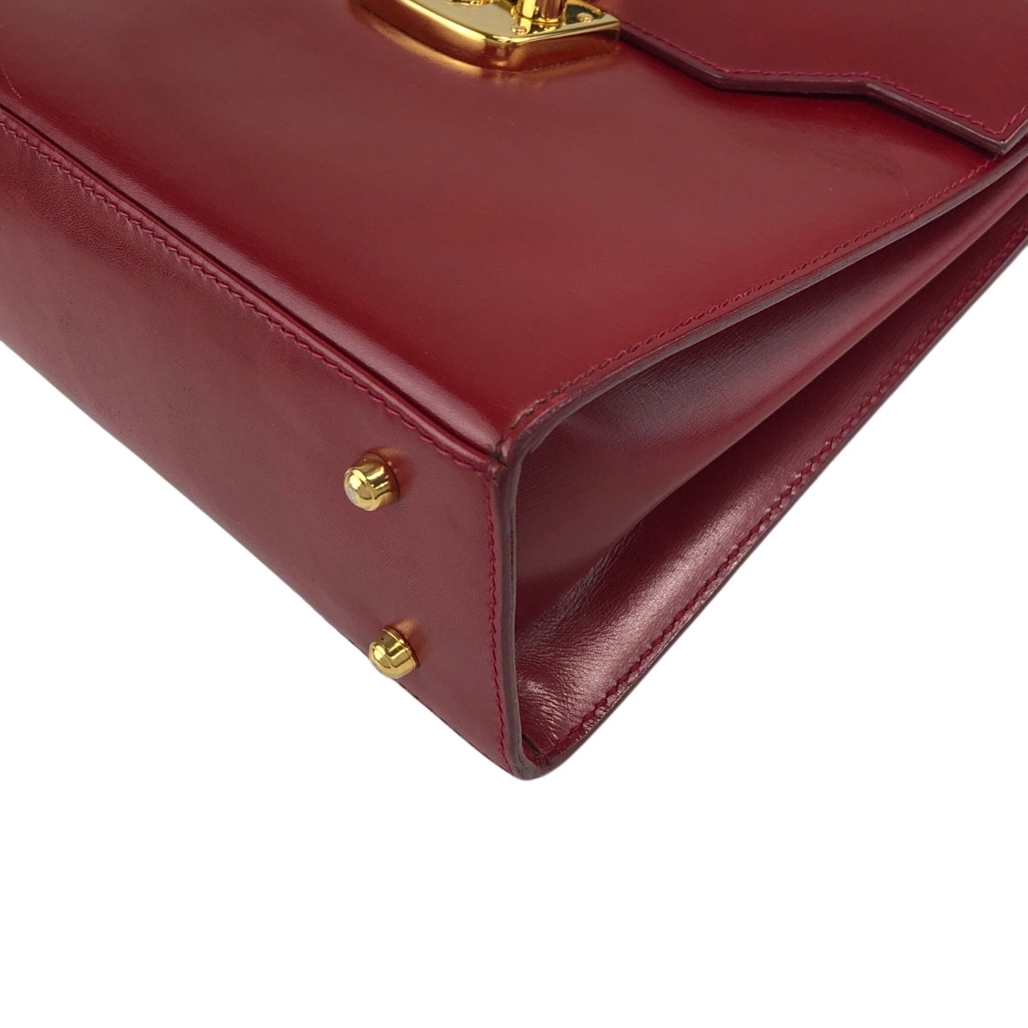 GUCCI Two-way Handbag Shoulder bag Red Vintage stnb53