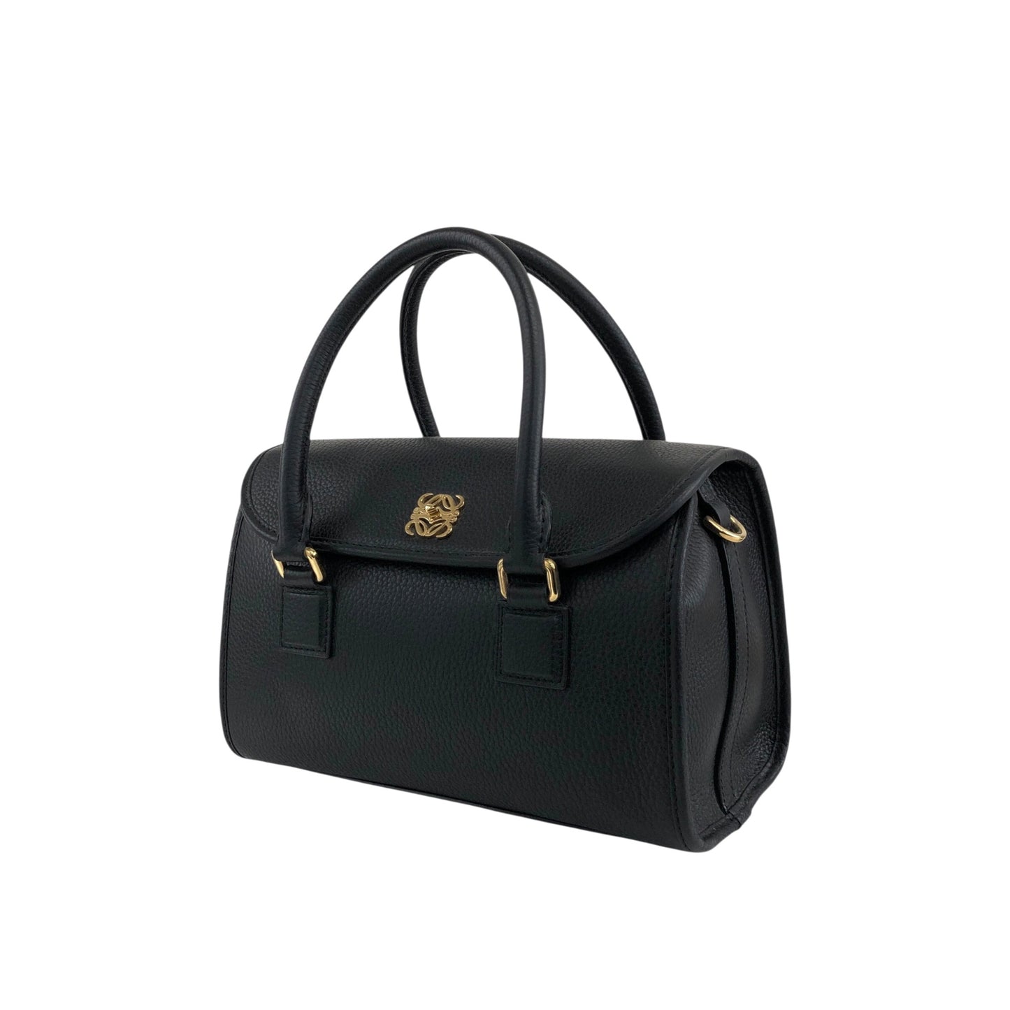 LOEWE Anagram Turn Lock Two-way Small Boston bag Shoulder bag Black Vintage v54wyi