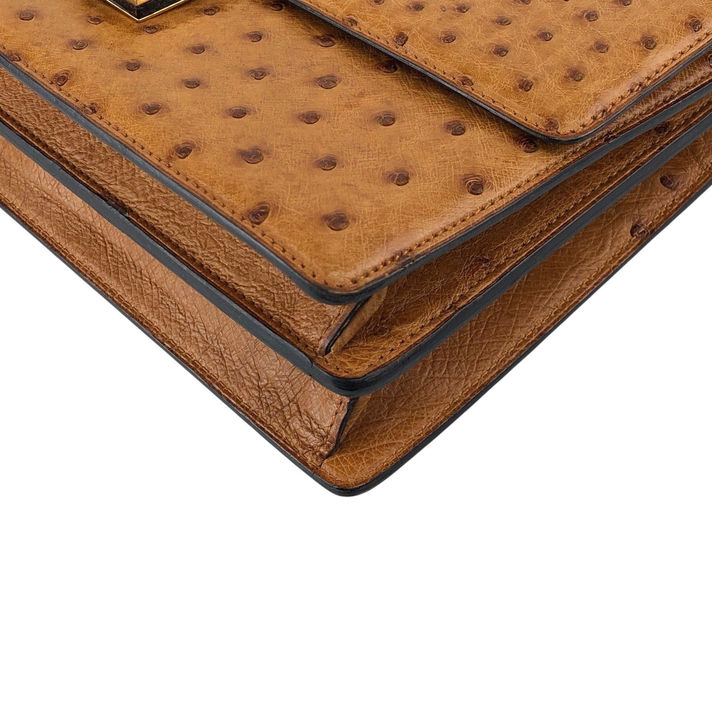 CELINE Gancini Handbag Camel Vintage 847in7