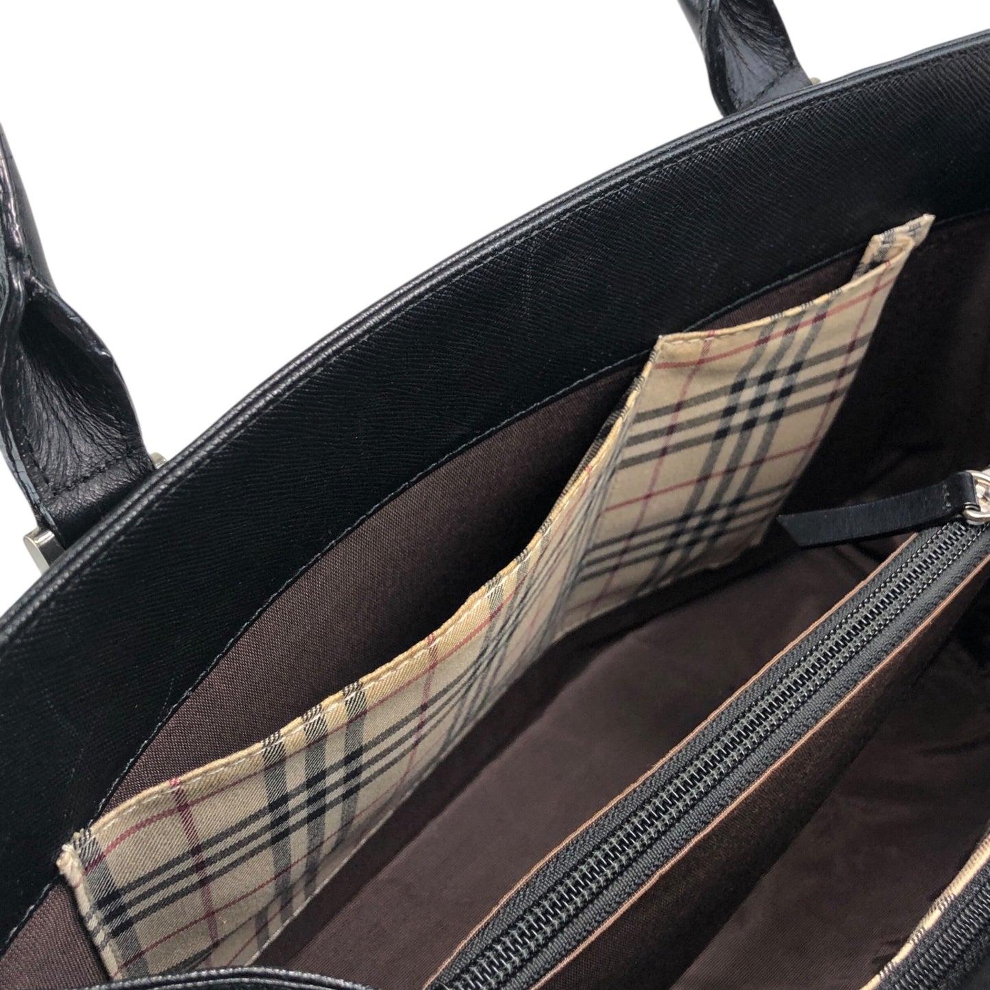 BURBERRY Logo Handbag Black Vintage jieesi