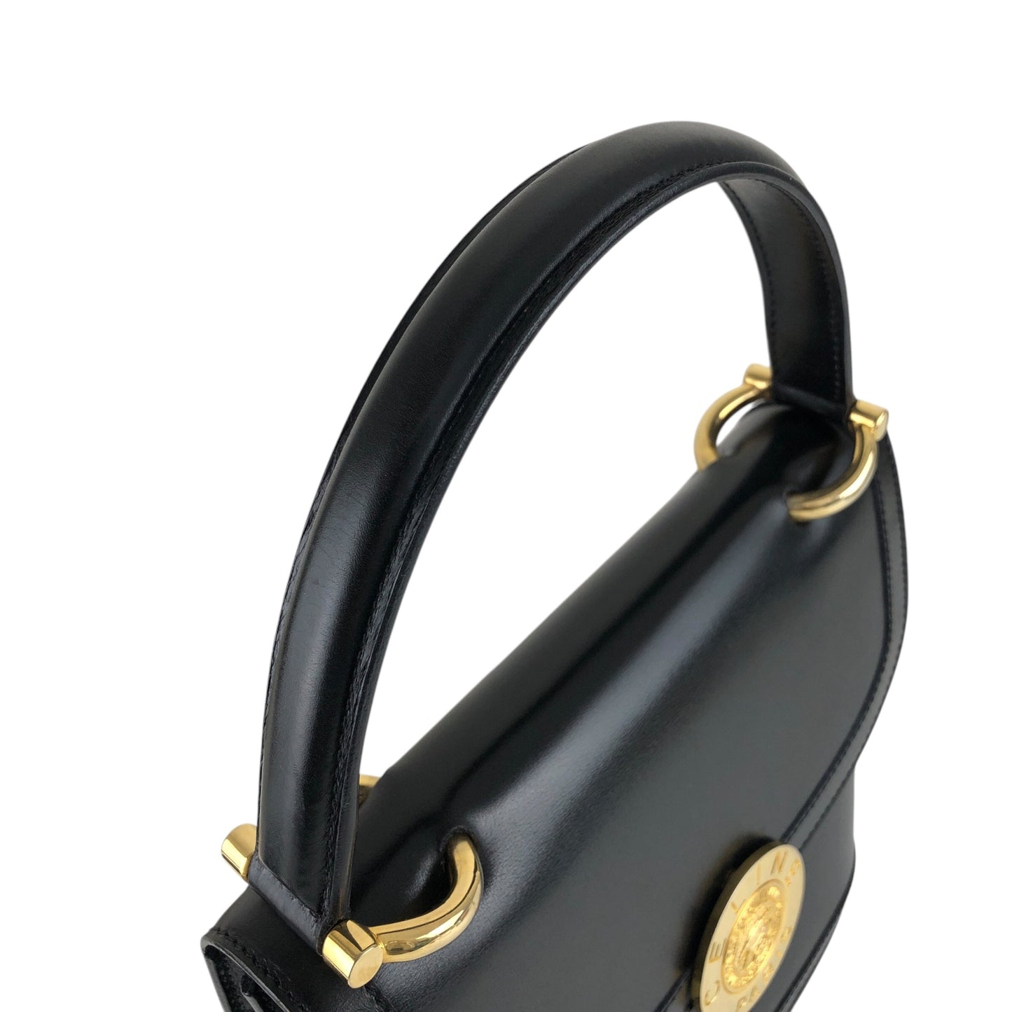 CELINE Medal Motif Handbag Black Vintage tgv7x5