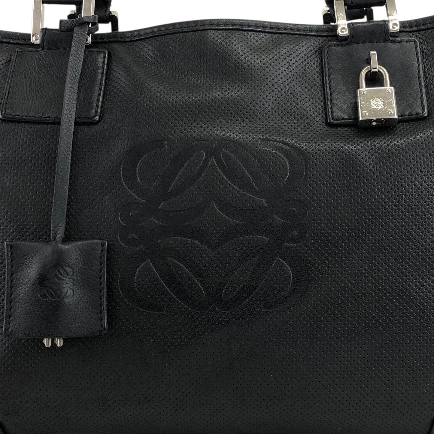LOEWE Amazona36 Anagram Handbag Boston bag Black Vintage eackzj