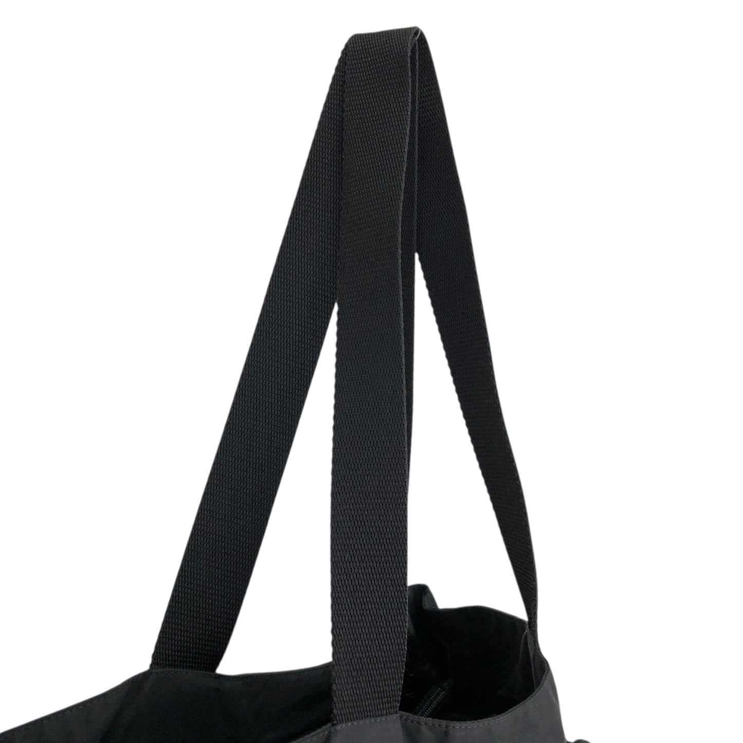 PRADA Triangle Logo Double Pocket Totebag Black Vintage ezms23