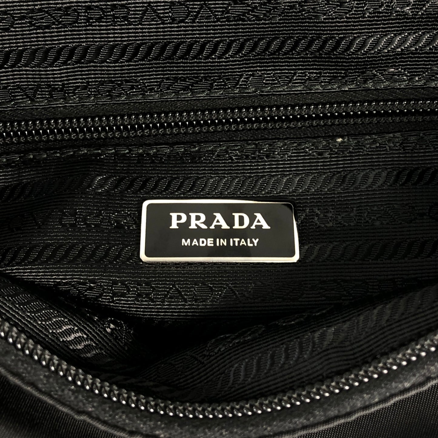 PRADA Triangle Logo Front Buckle Shoulder bag Black Vintage b2kema