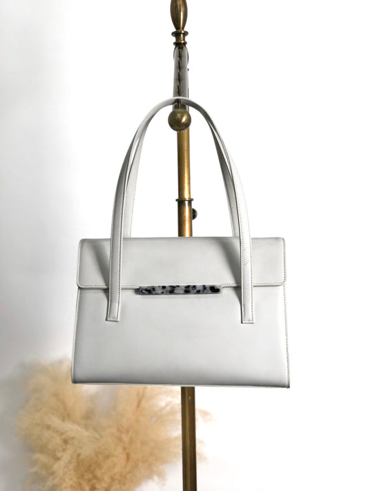 VALENTINO GARAVANI Logo Handbag White Vintage rfwnhz