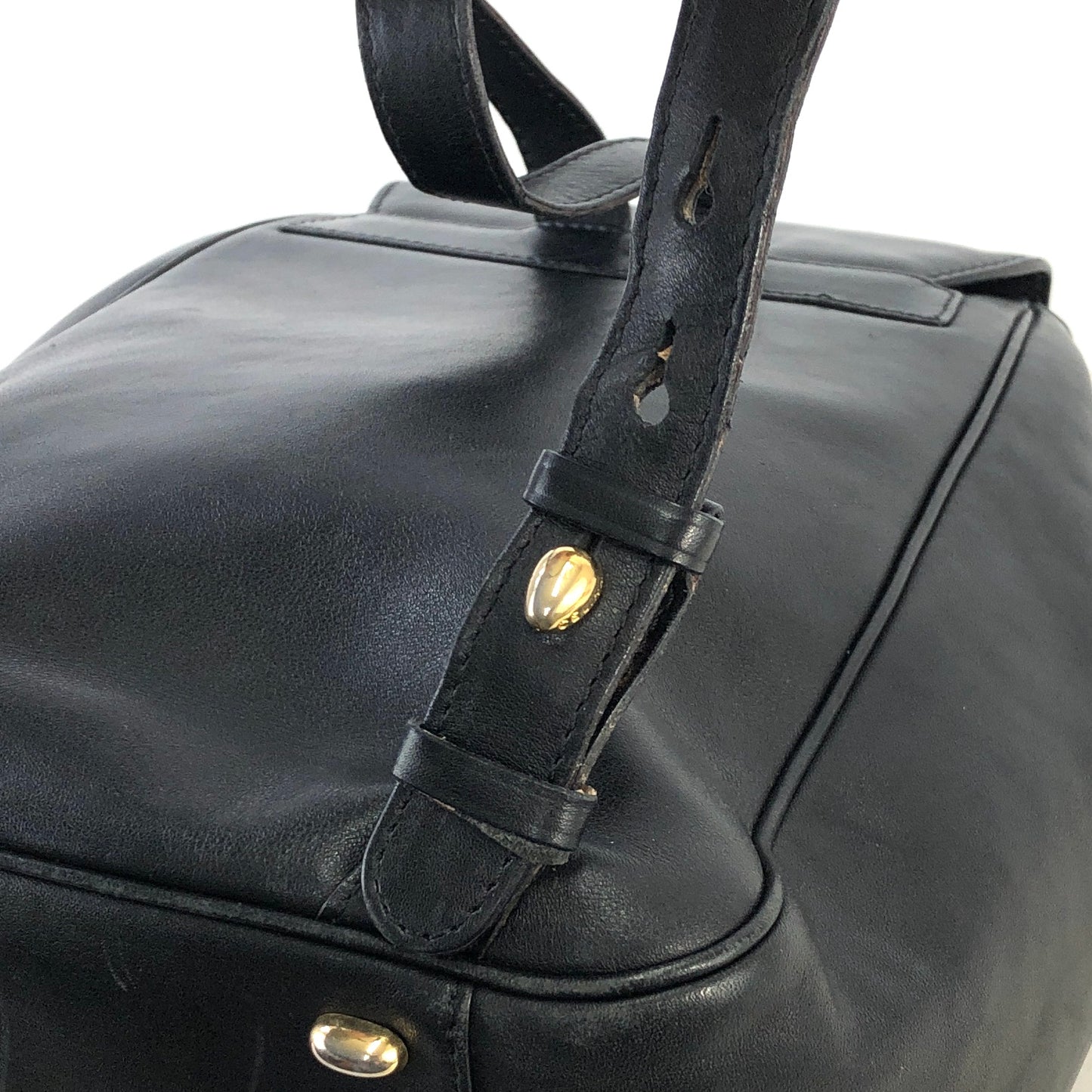 CELINE Starball Logo Leather Backpack Black Vintage jn25uf