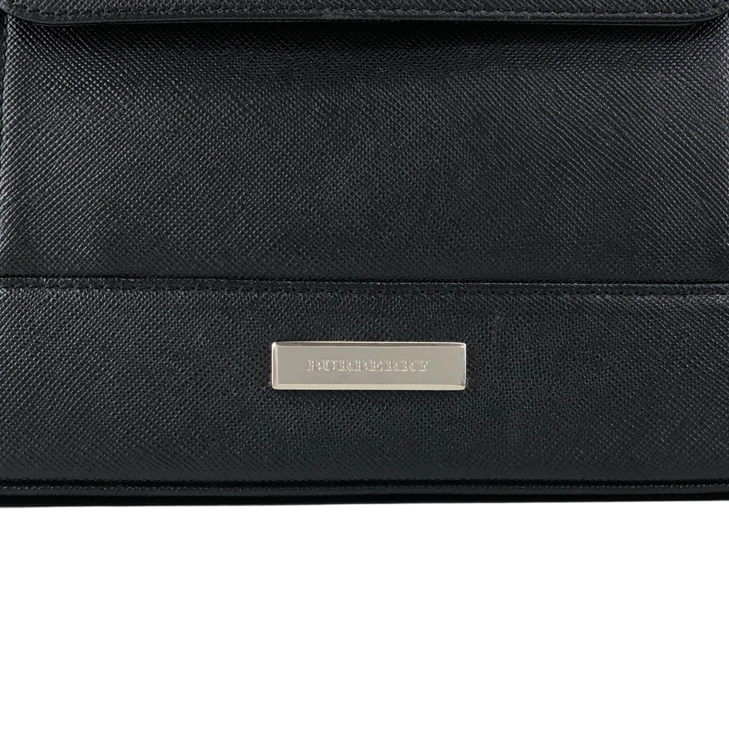 BURBERRY Front Pocket Handbag Black Vintage h2h7ny